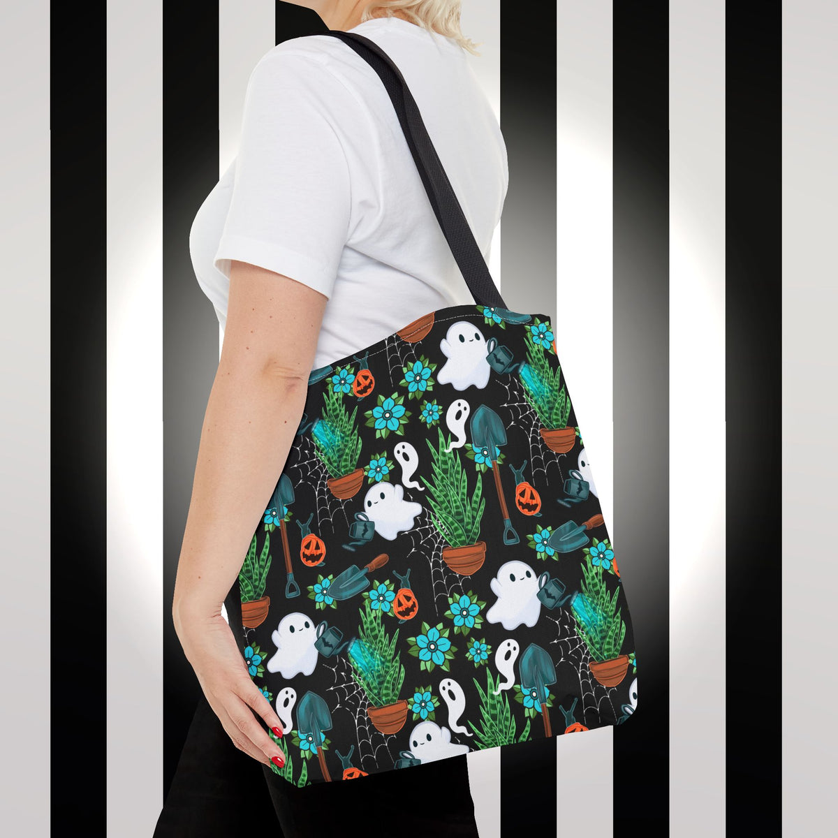 Haunted Garden Tote Bag — Cute Spooky All-Over-Print Reusable Shopper