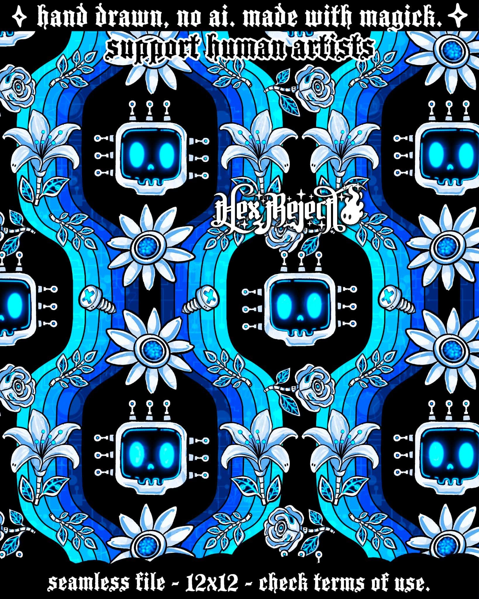 Retro Robot Skull - Seamless Files