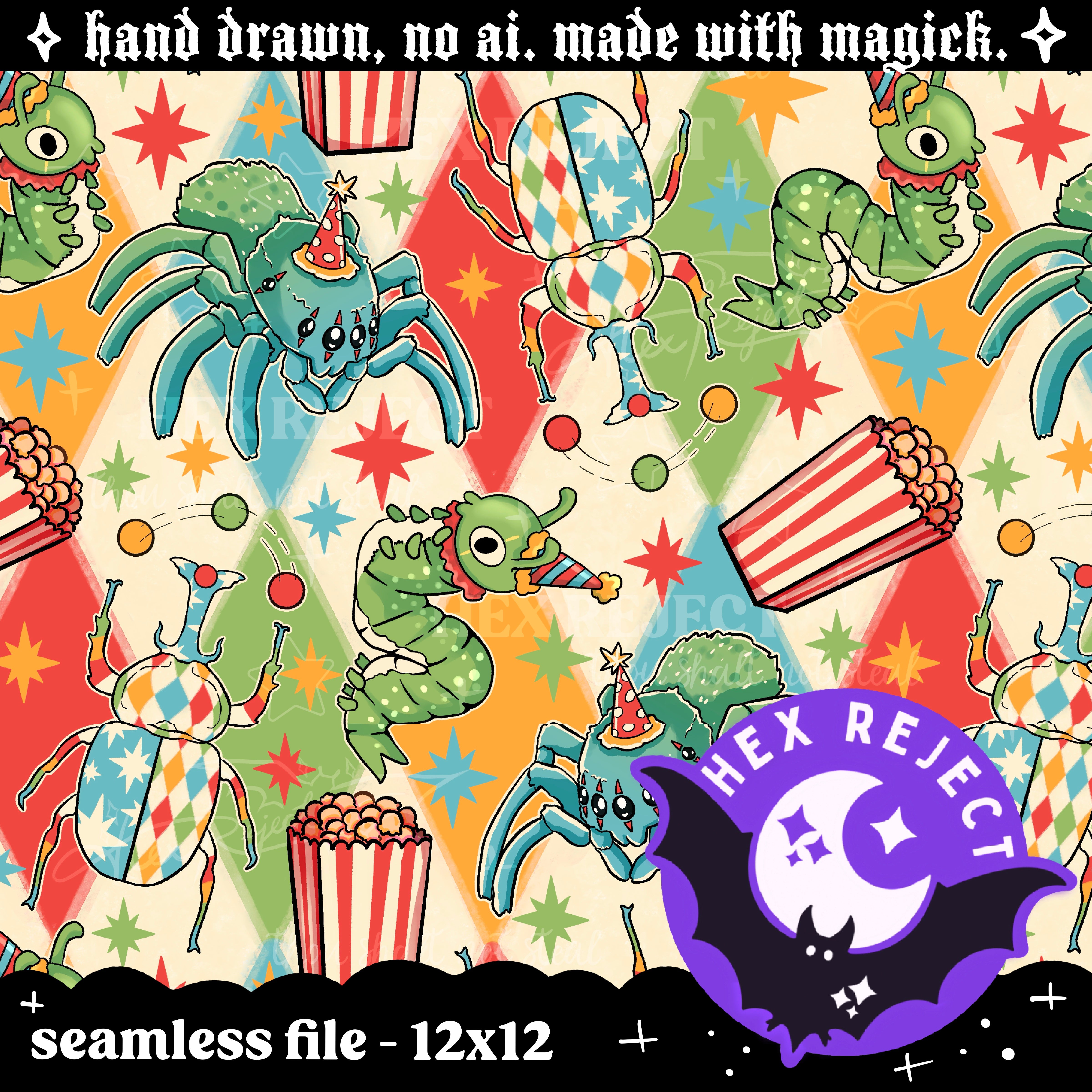Circus Insects & Bugs - Mystery Seamless or PNG files - Revealed