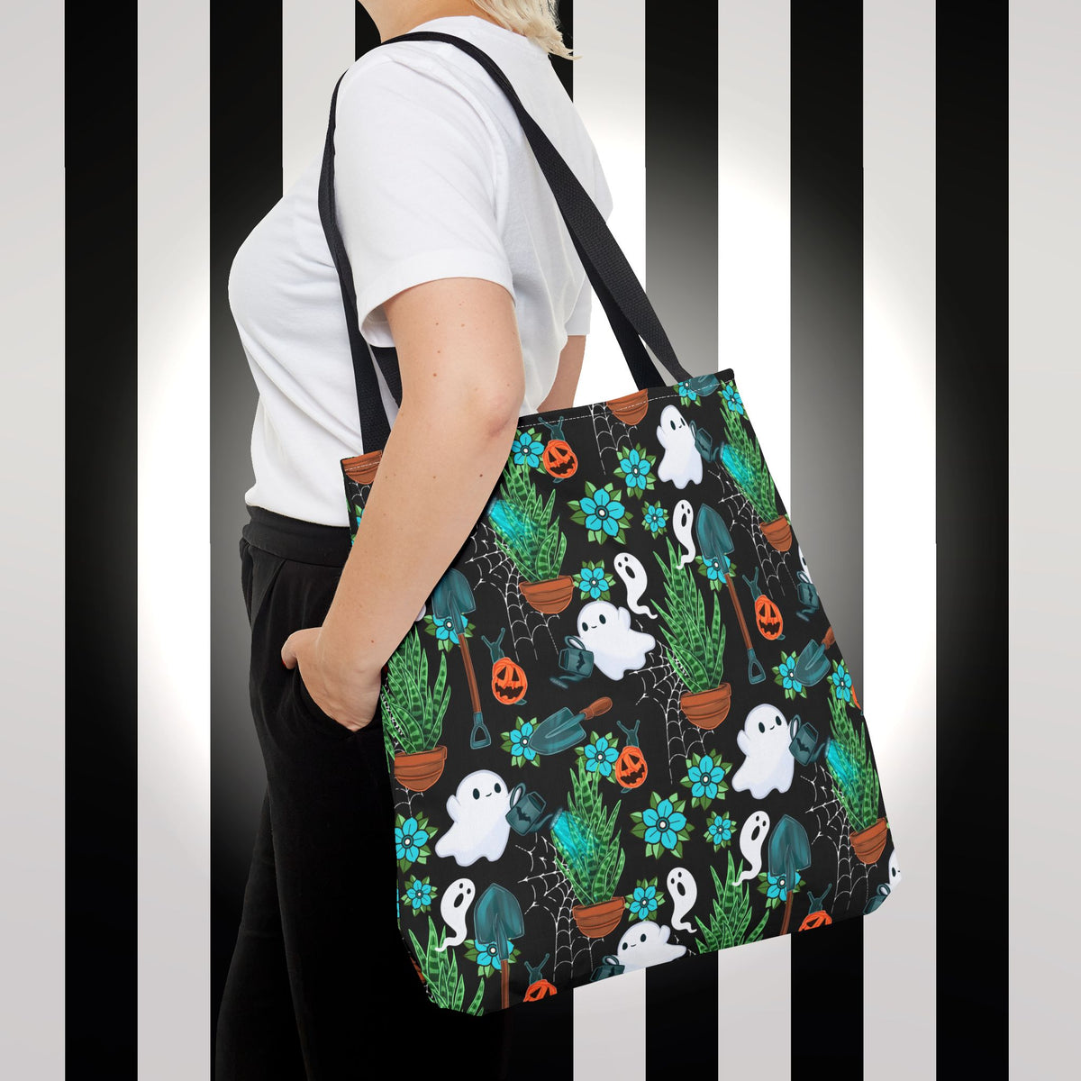 Haunted Garden Tote Bag — Cute Spooky All-Over-Print Reusable Shopper