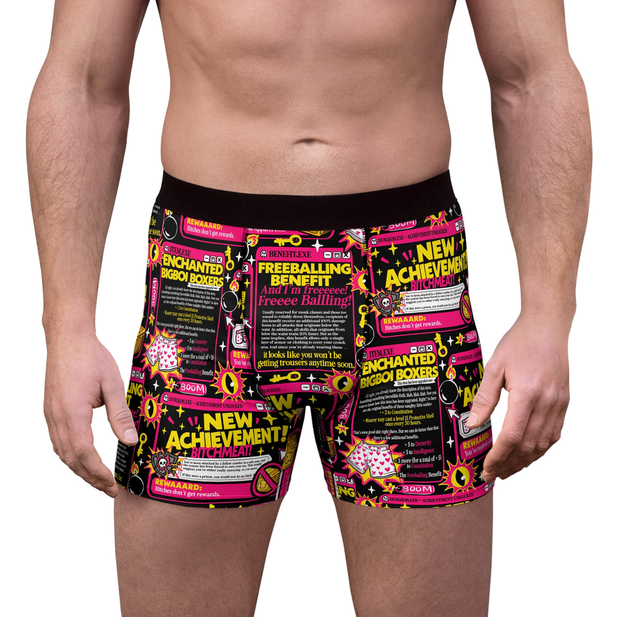 New Achievement Dungeon Crawler Carl Men's Boxer Briefs — Red Heart All-Over Print