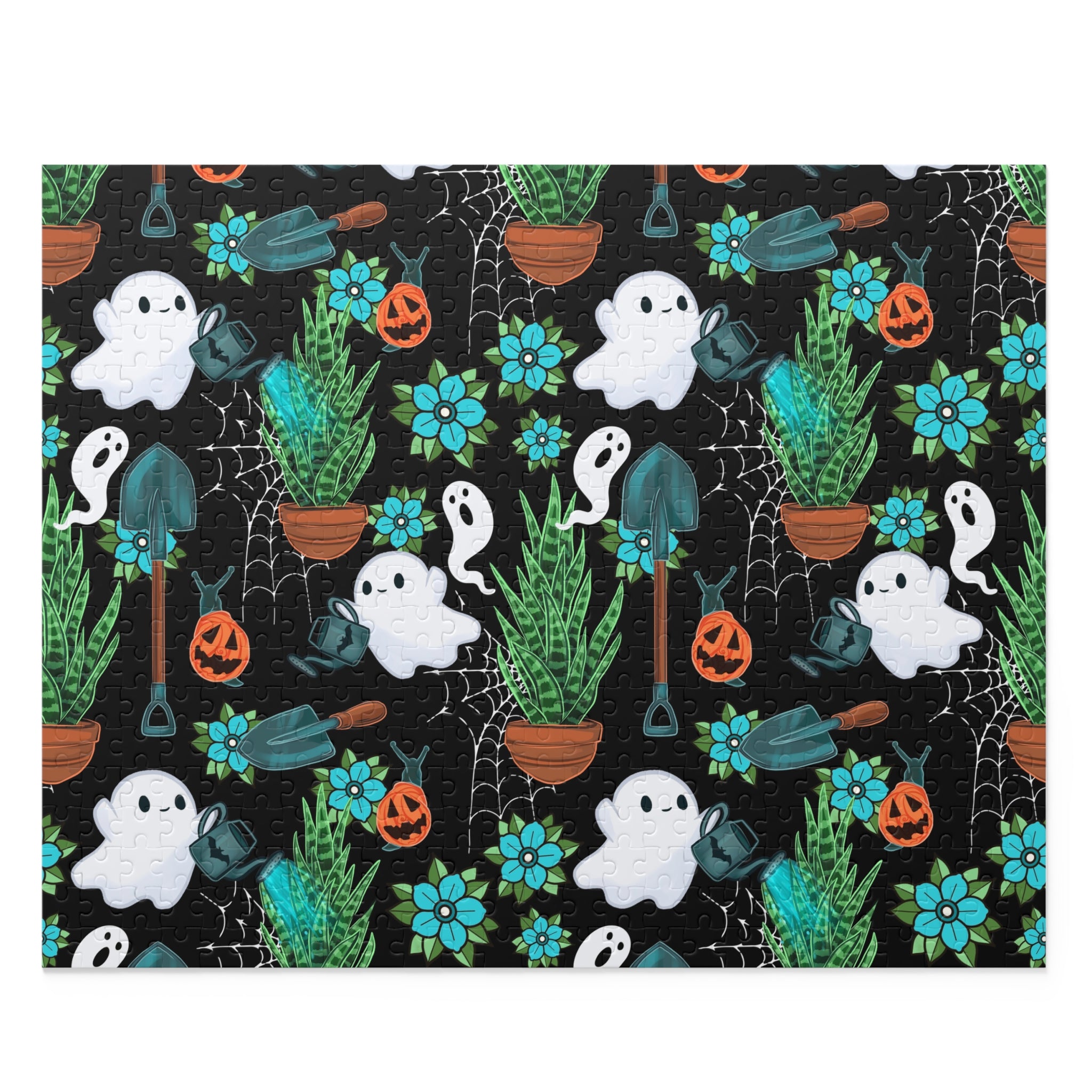Haunted Garden Puzzle - Halloween Ghosts & Plants Puzzle — Spooky Cute 120/252/500-Piece Jigsaw