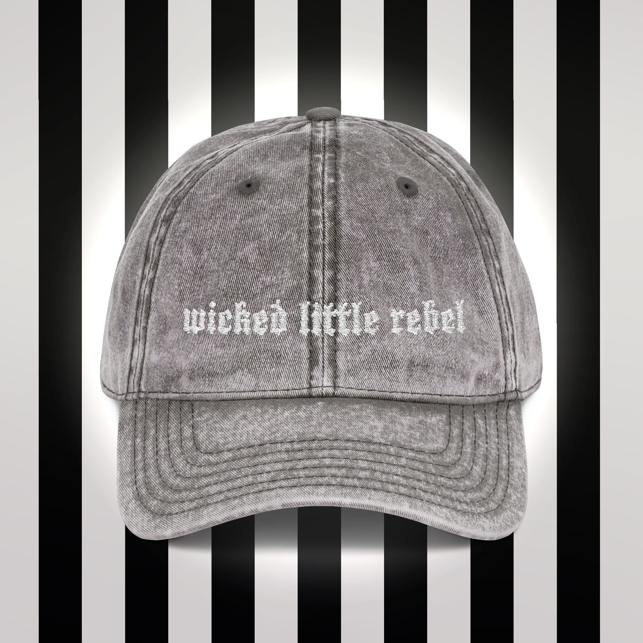 Wicked little rebel Embroidered Cap - Adjustable Gray Baseball Hat
