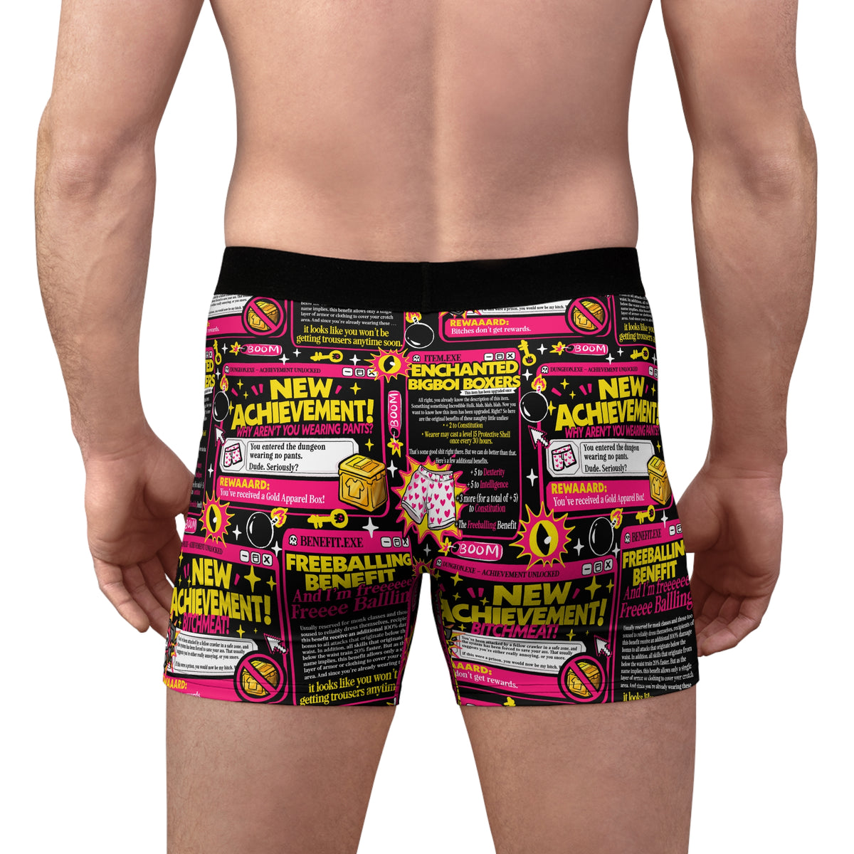 New Achievement Dungeon Crawler Carl Men's Boxer Briefs — Red Heart All-Over Print