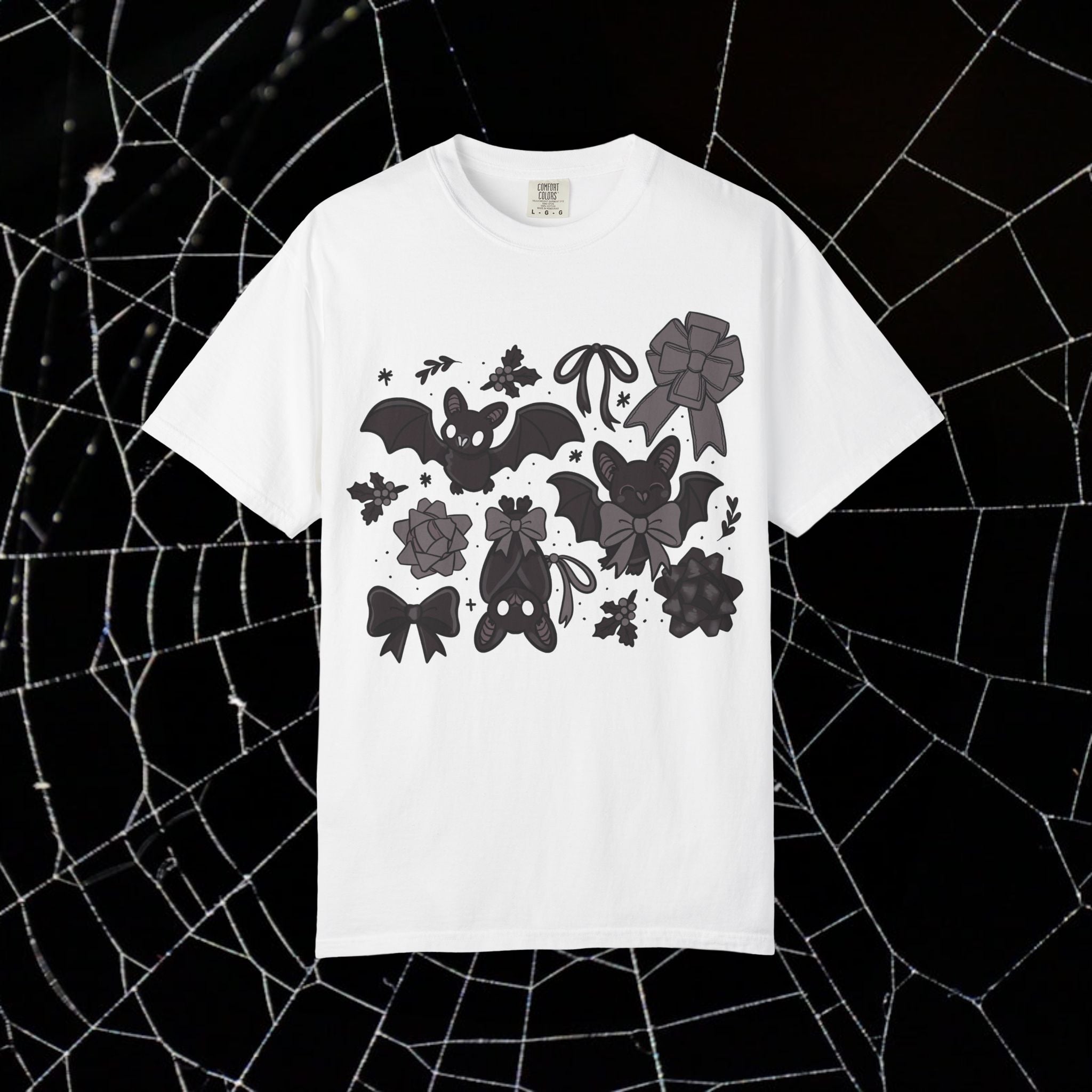 Monochrome Bats & Bows Unisex T-shirt
