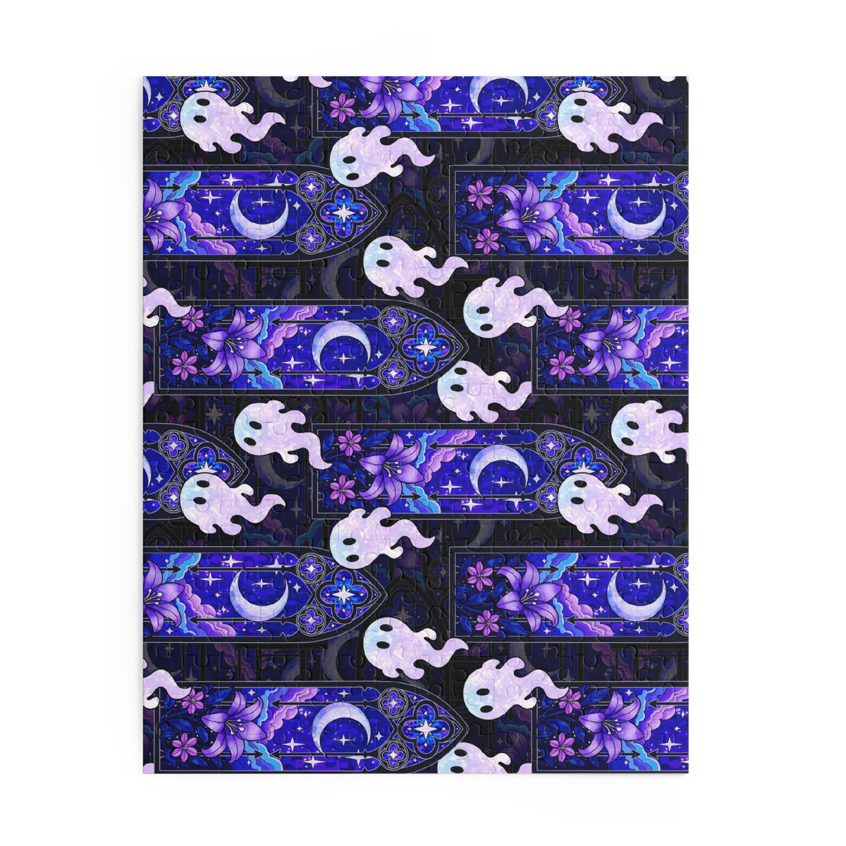 Hex Sprite Puzzle — Moonlit Stained-Glass Pattern (120/252/500-Piece)