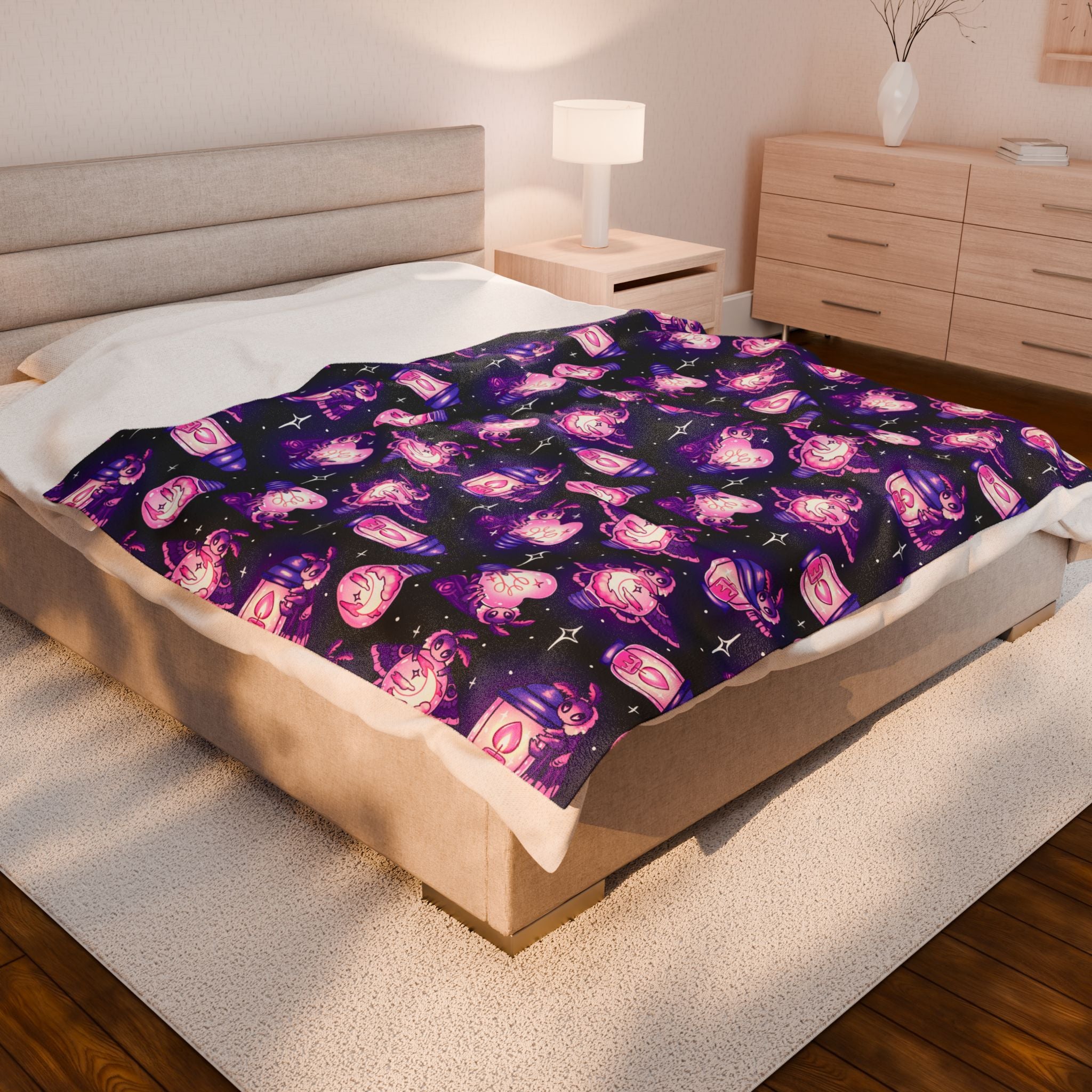 Moths (Delightful) - Cozy Velveteen Plush Blanket