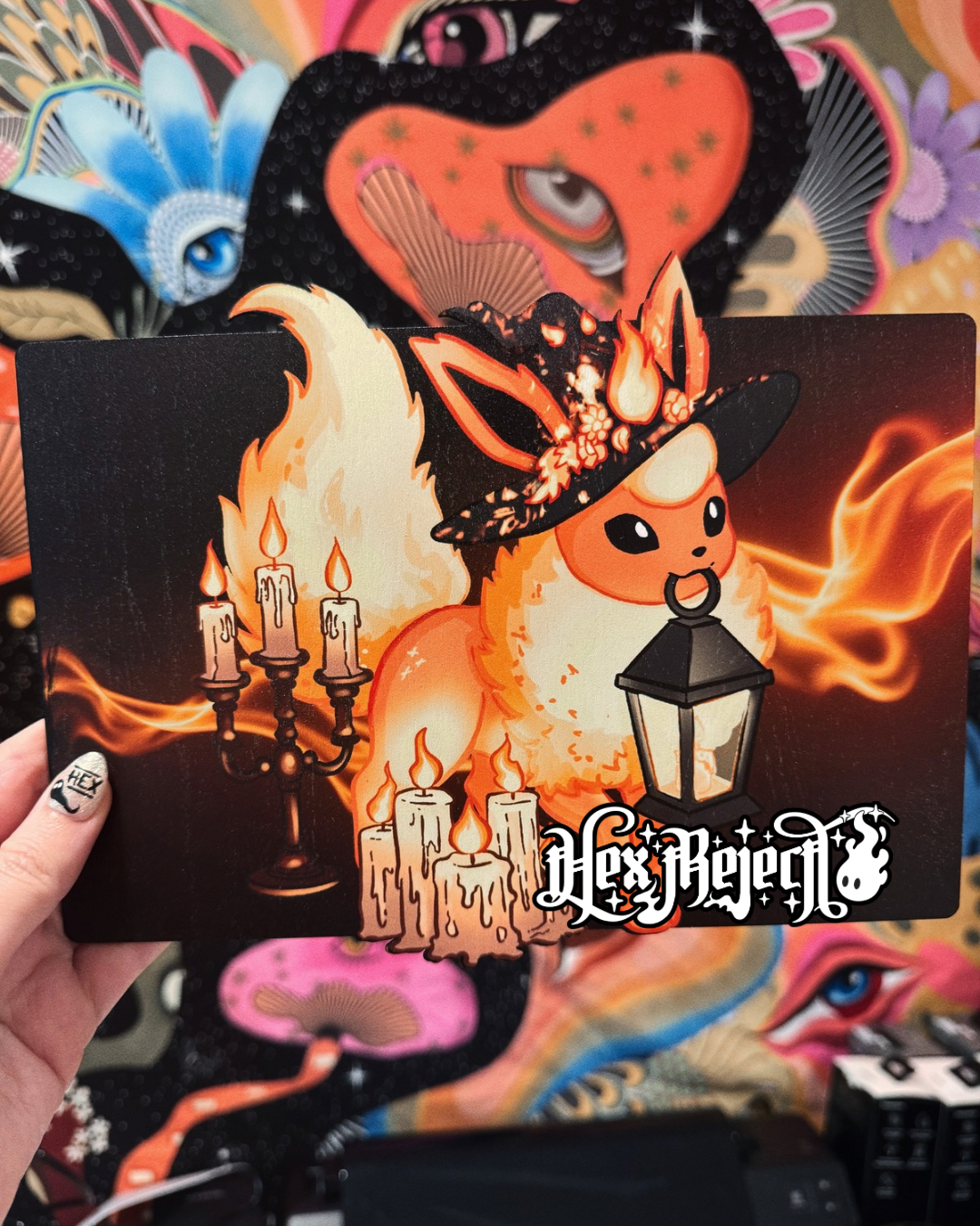 Fire Witch - Wooden Wall Hanging Art Print