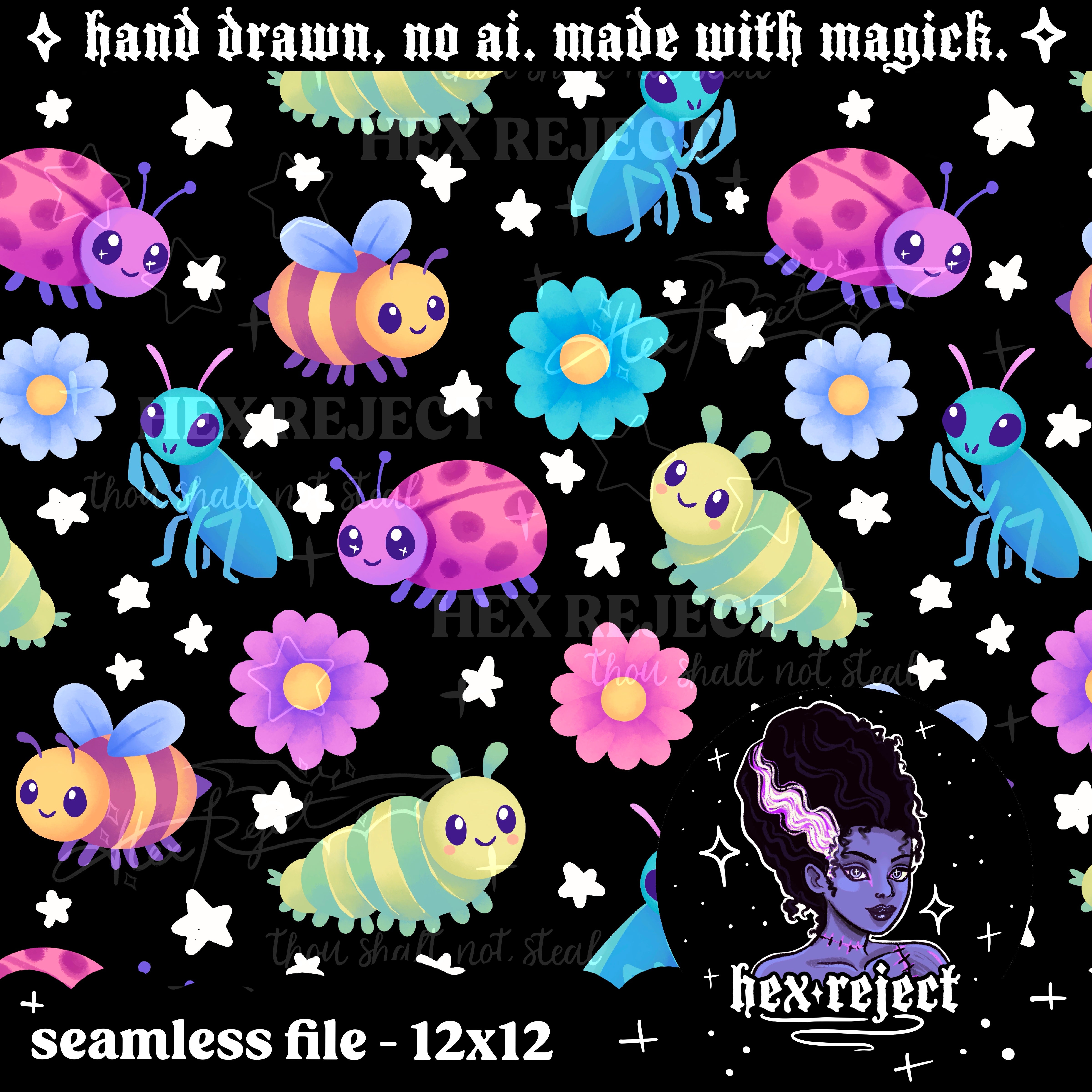 Insects - Seamless & PNG files - Hextober 2025