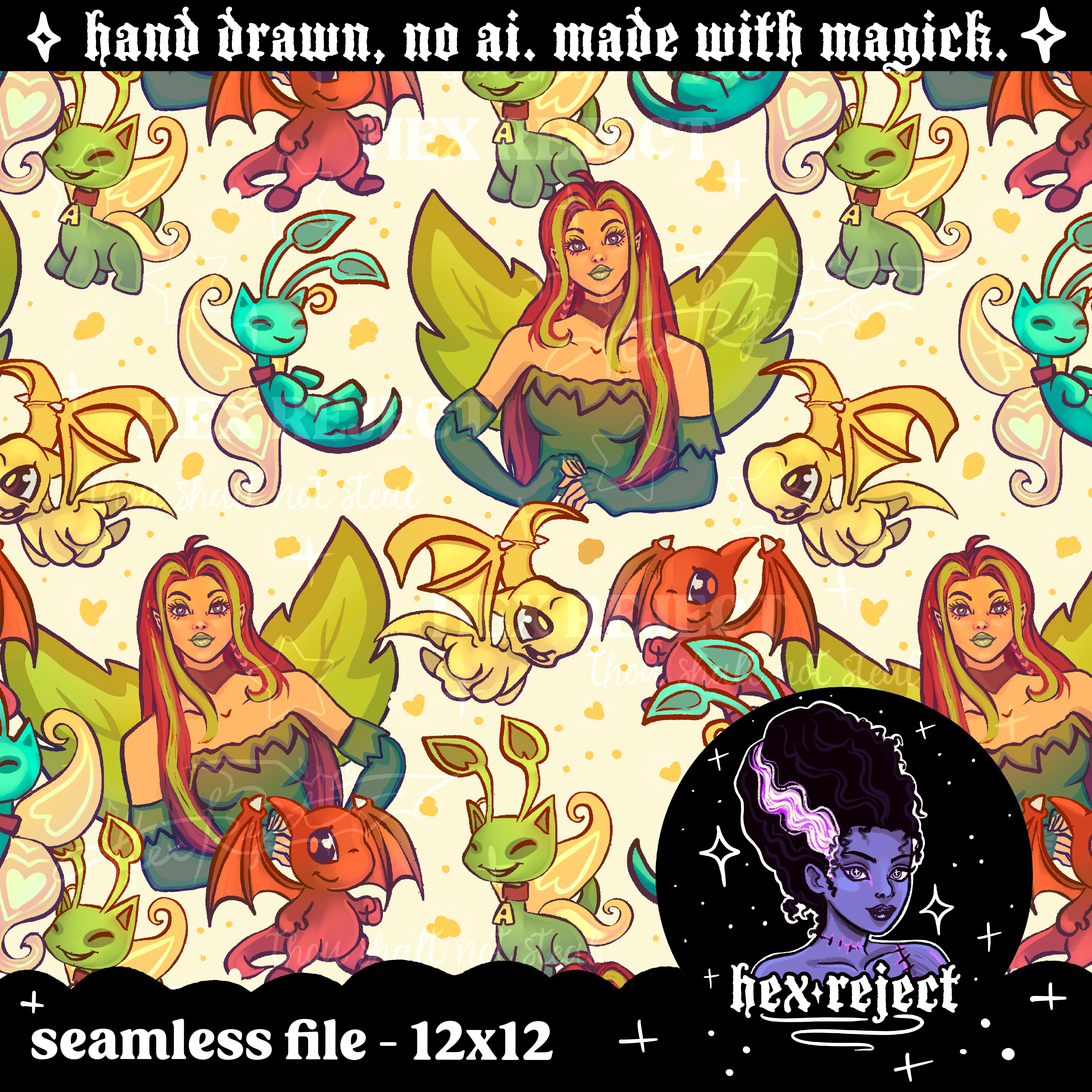 Fae - Seamless & png file - 14 days of yuck