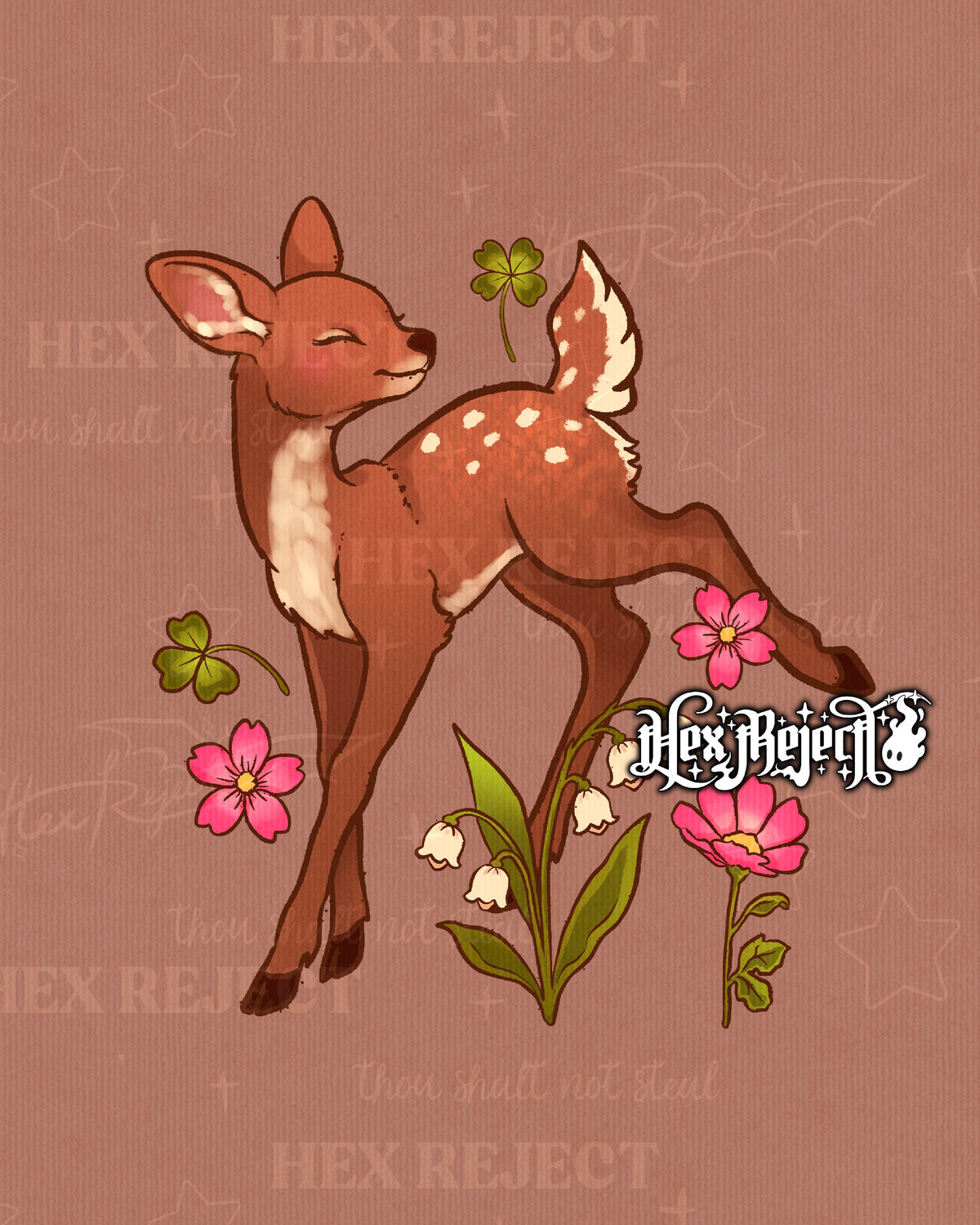 Day Nine - Bloom (floral fawn / deer) : Hextober - Sub file