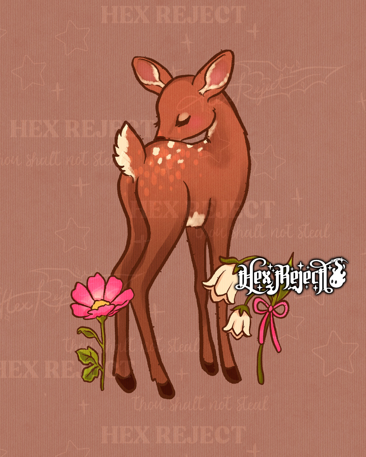 Day Nine - Bloom (floral fawn / deer) : Hextober - Sub file