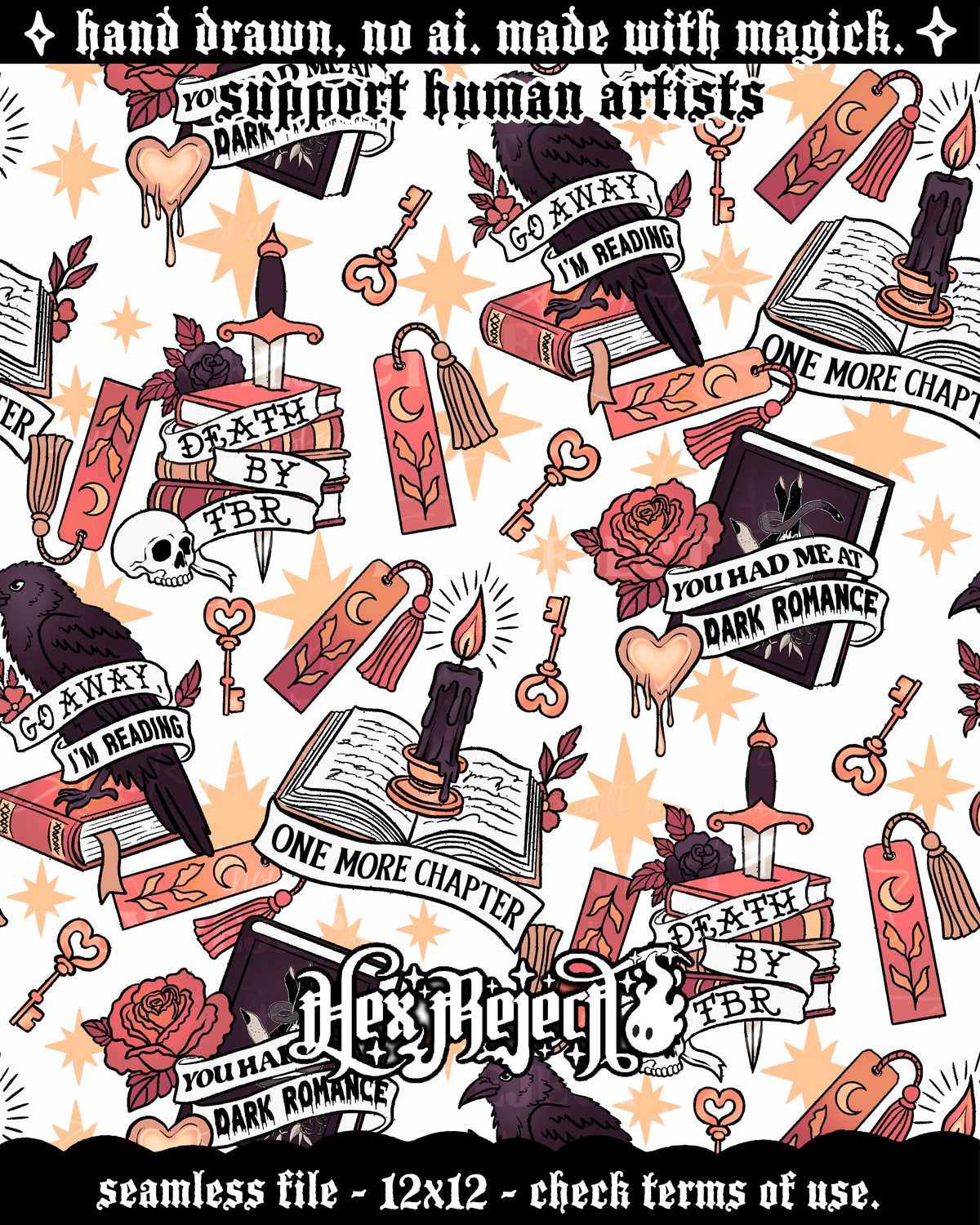 Day Twenty - bookish Tattoo : Hextober - Seamless file