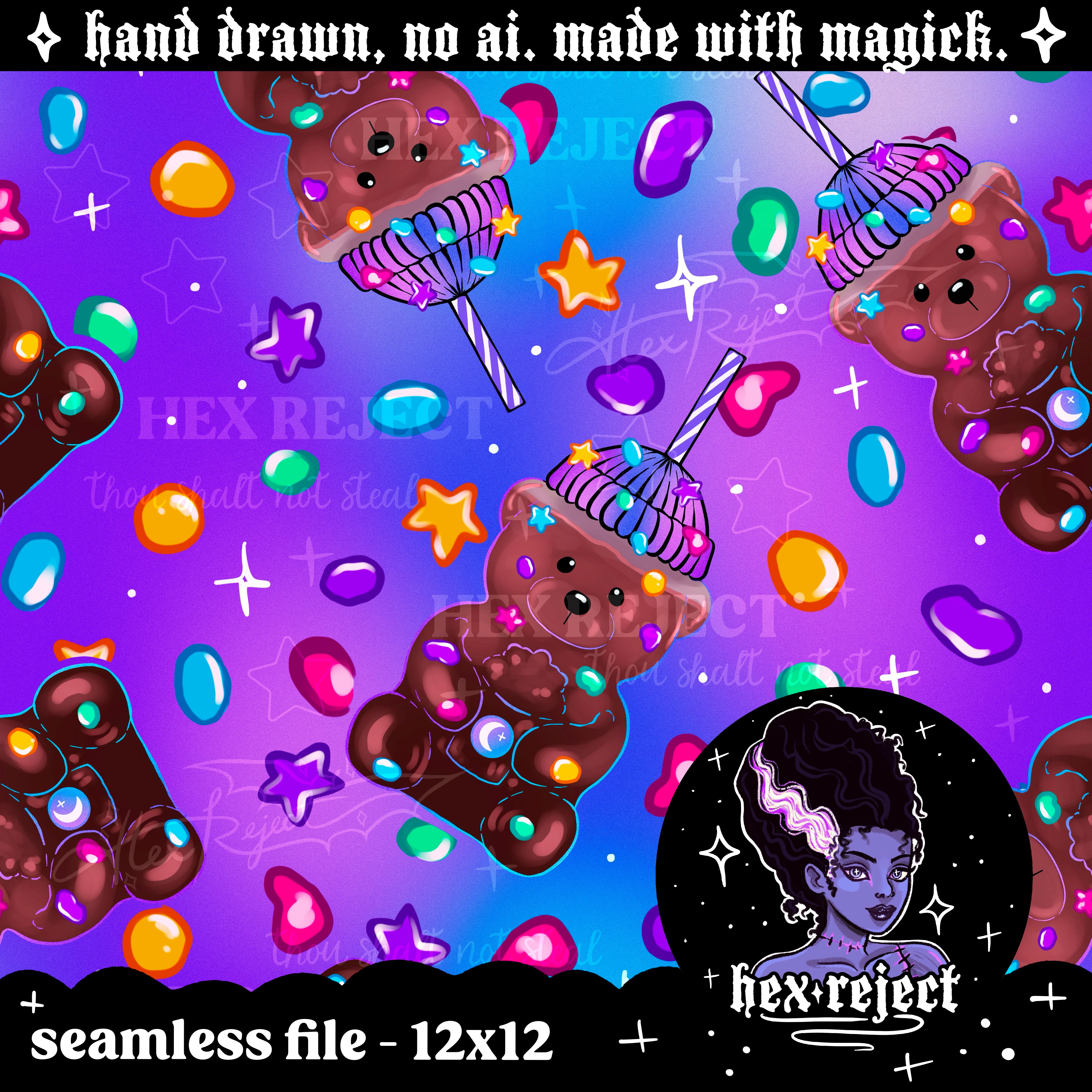 Cosmic Brownie Bear Cup - PNG & Seamless Files