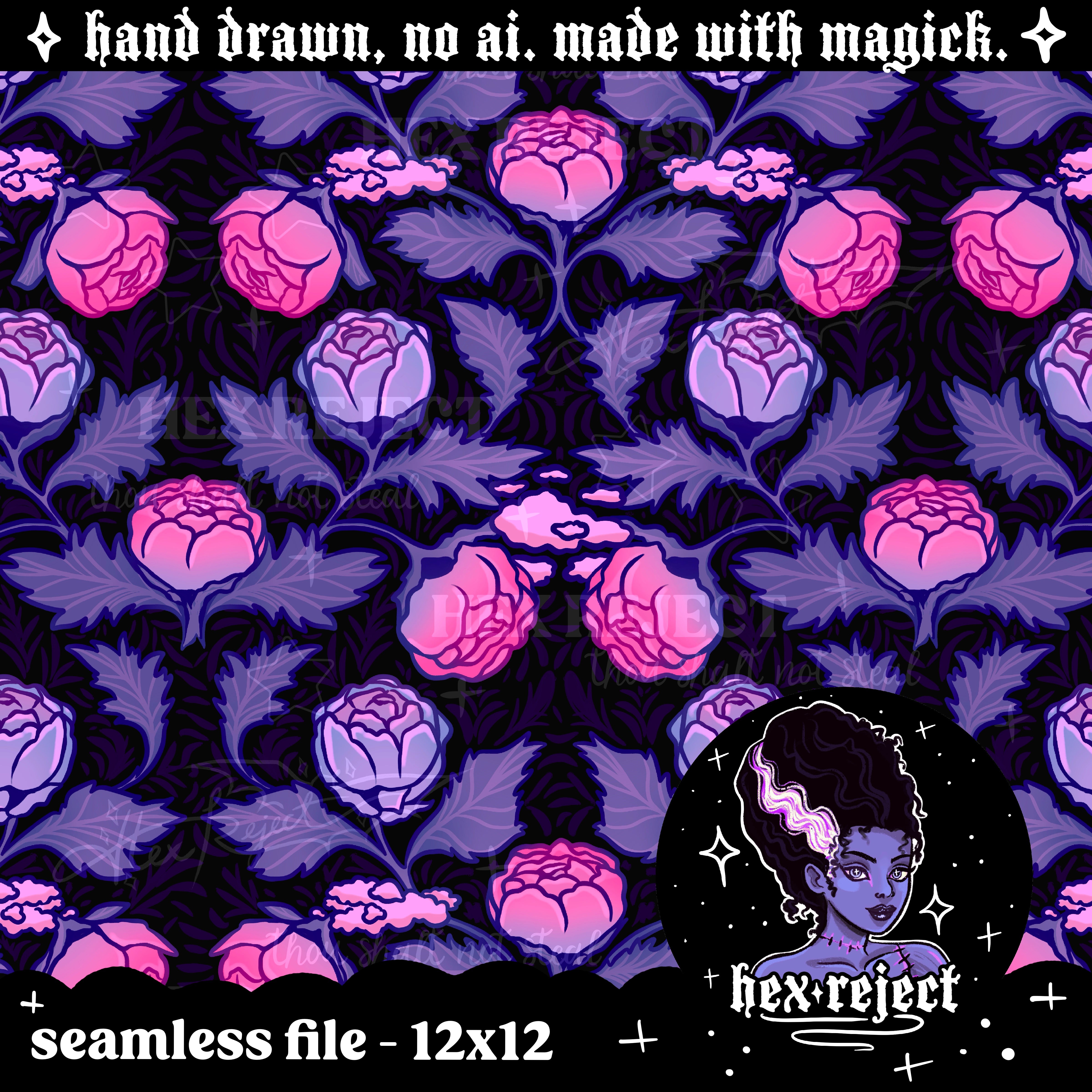 Floral - radicalized by empathy - Seamless & png files - 14 days of yuck