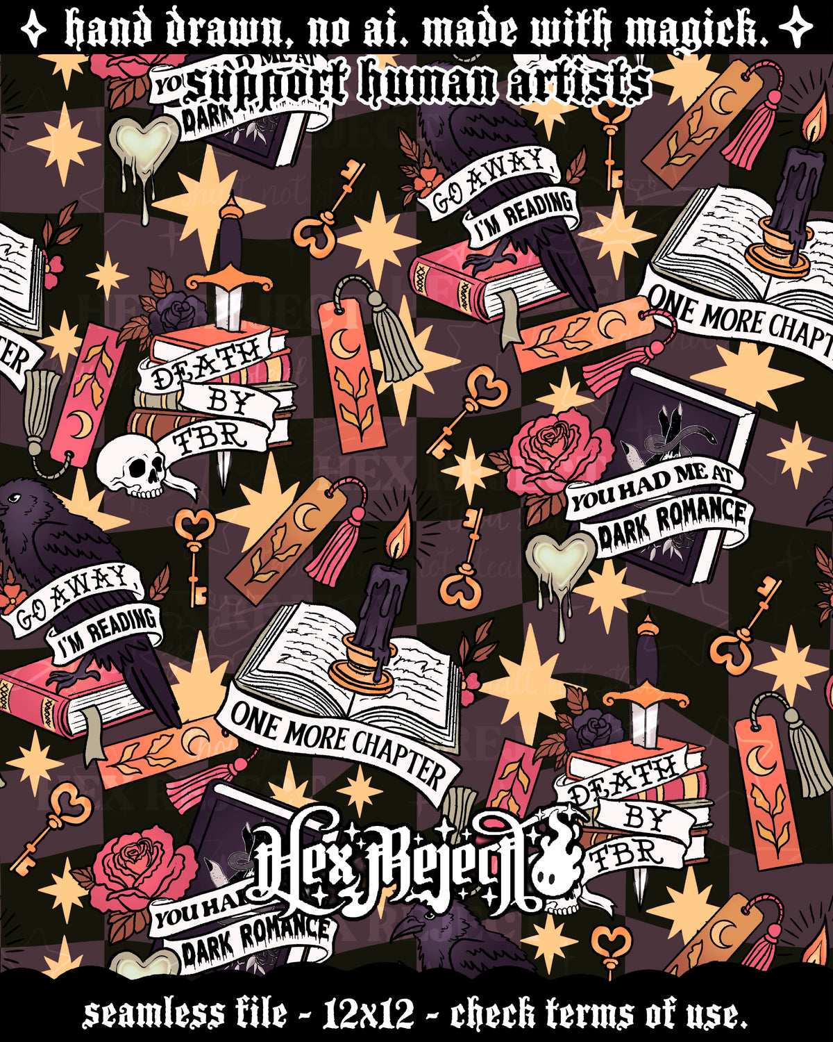 Day Twenty - bookish Tattoo : Hextober - Seamless file