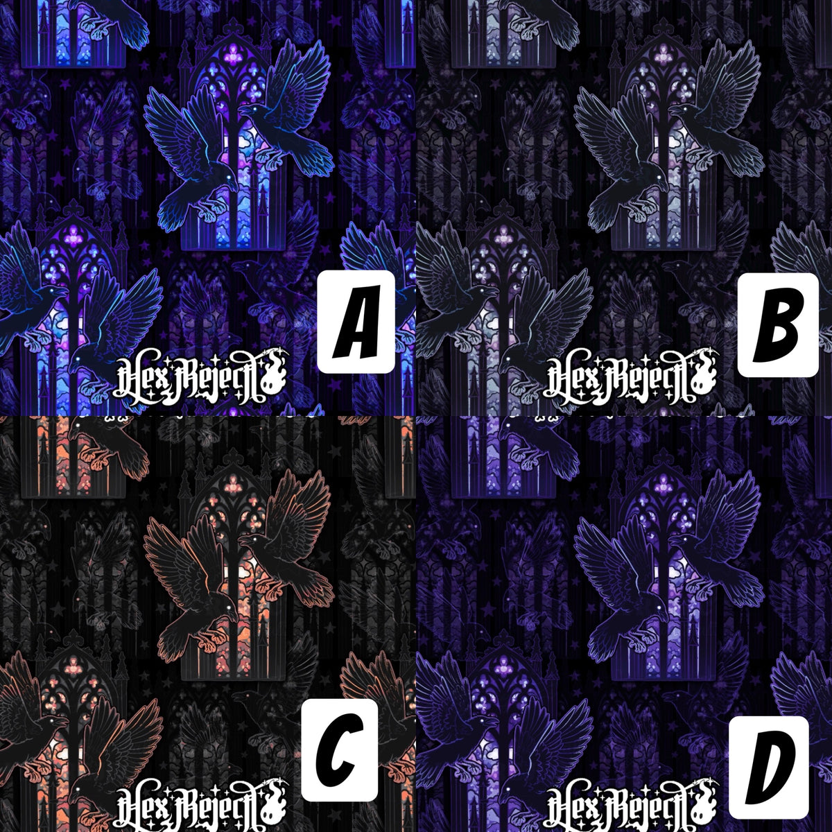 Day Fourteen - Bird - Muninn & Huginn Ravens: Hextober - Seamless file