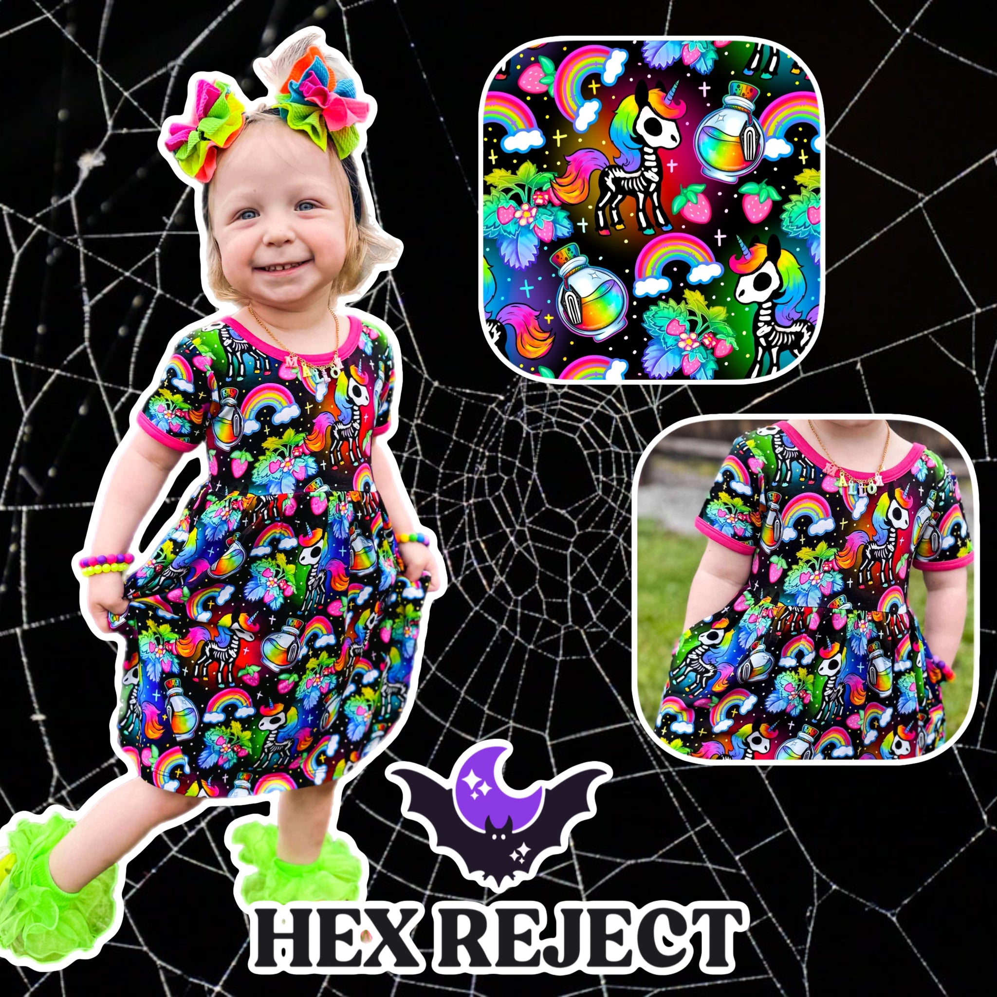 Rainbow Skellicorn twirl dresses