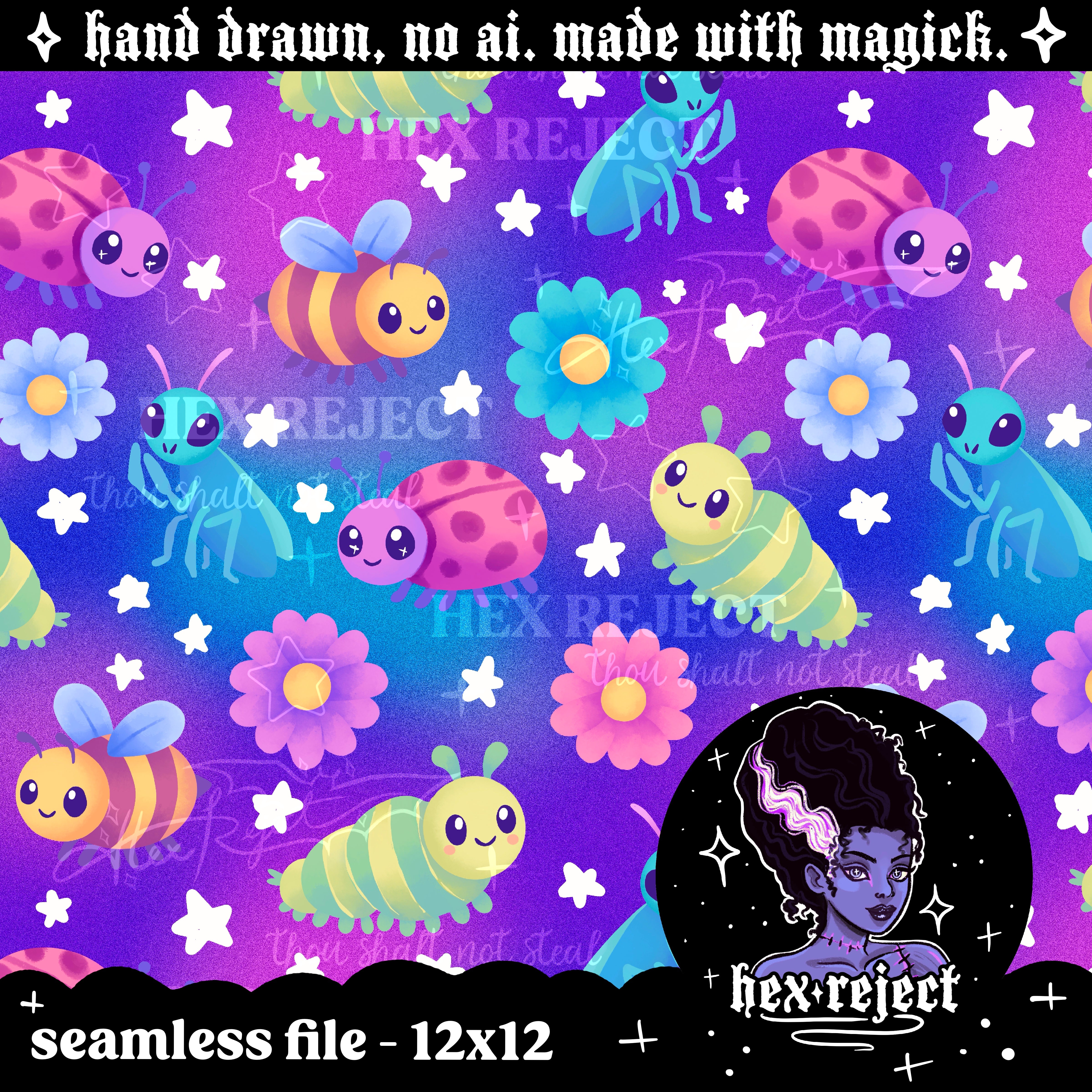 Insects - Seamless & PNG files - Hextober 2025