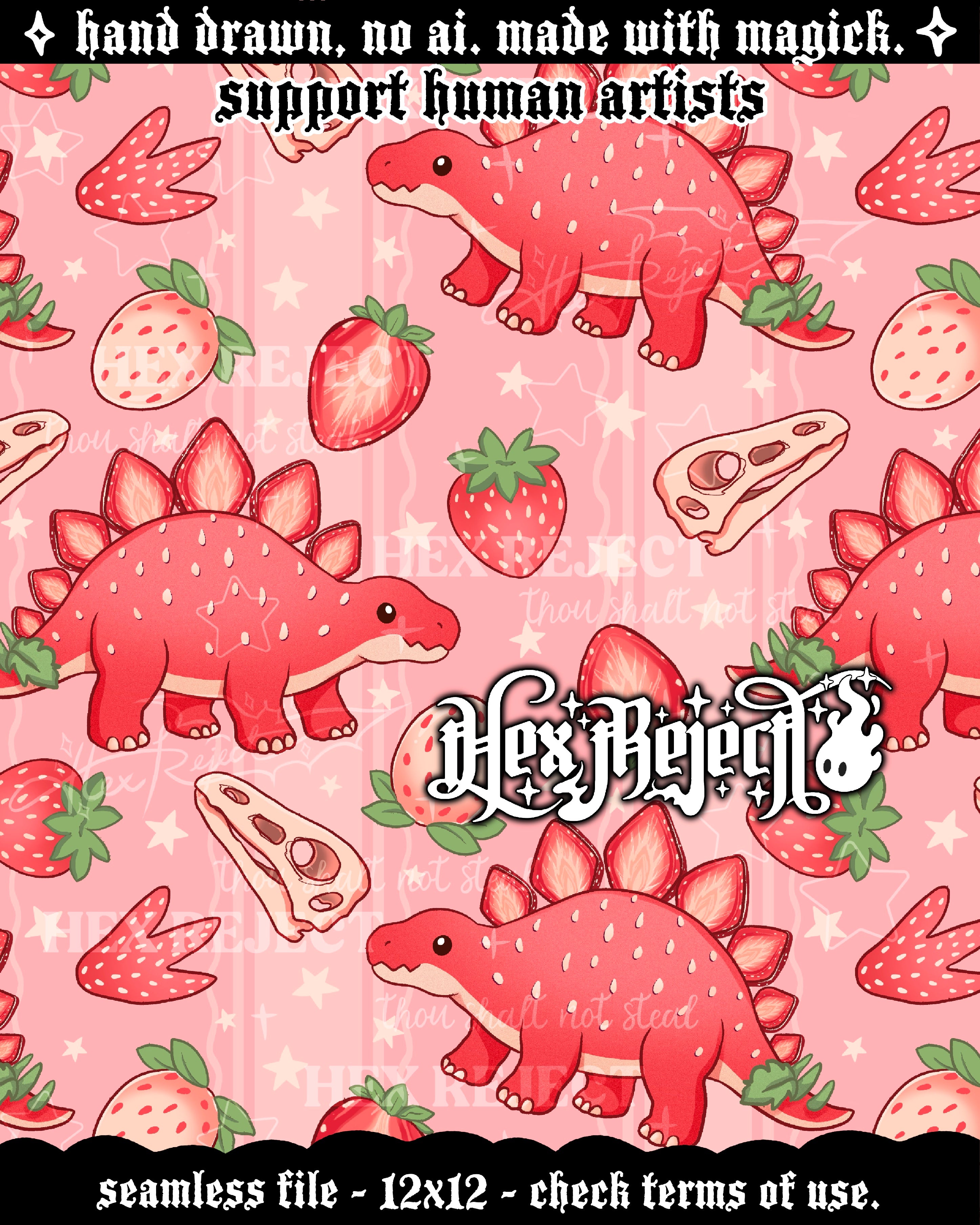 Strawberry Stegosaurus - Seamless Files