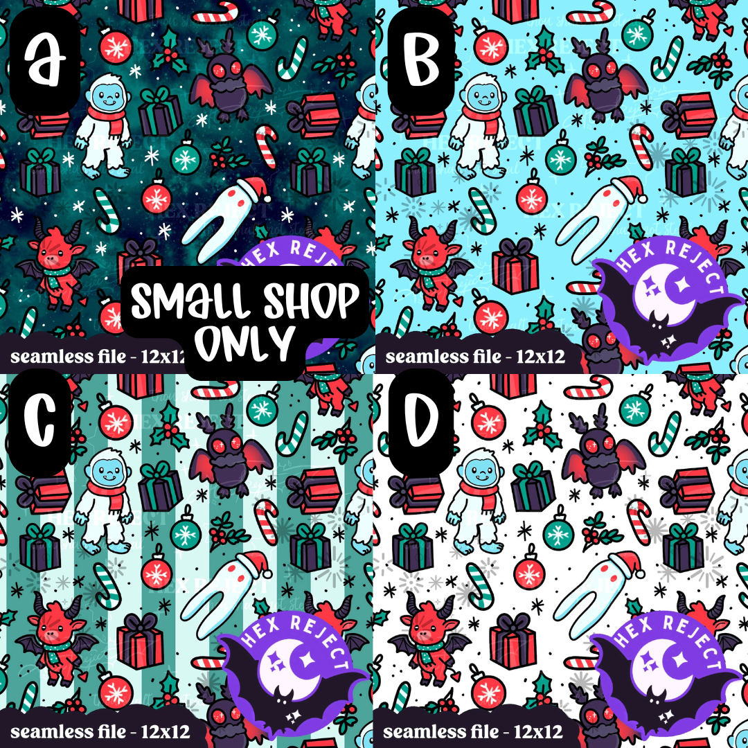 Cryptid Christmas - Seamless file