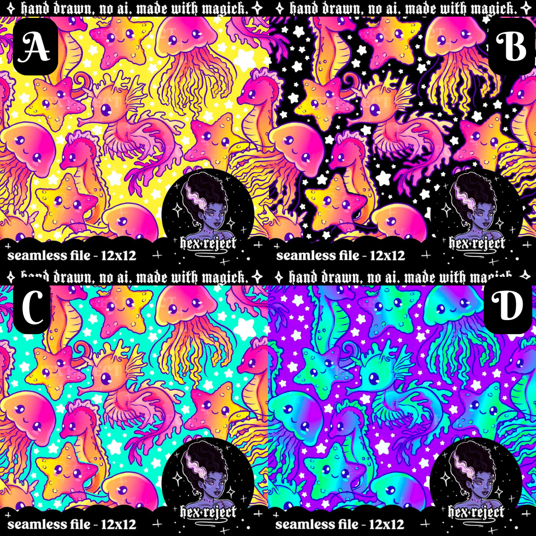 Swim Safe Sea Life - Seamless Files