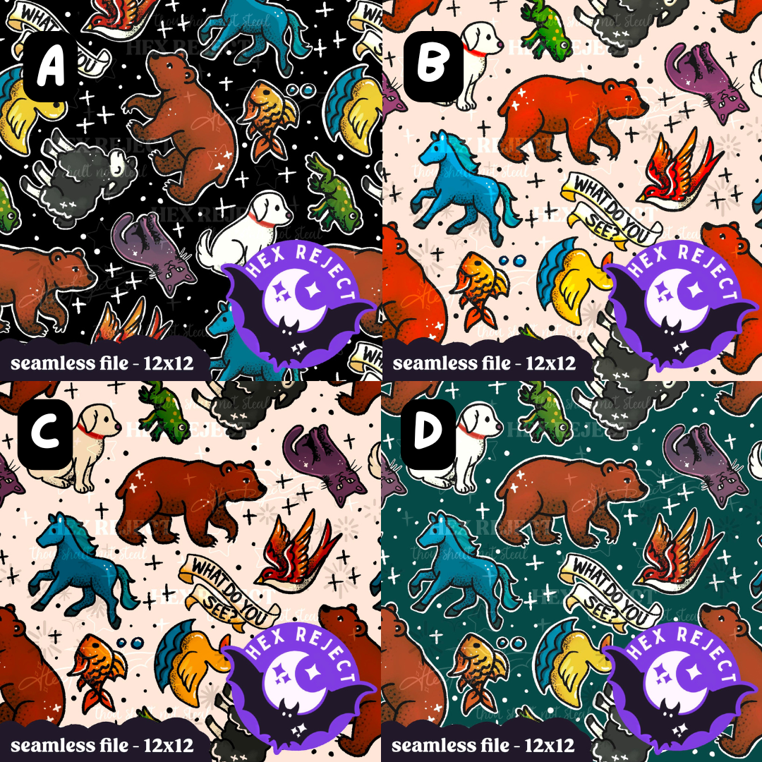 Tattoo Brown Bear - Seamless file