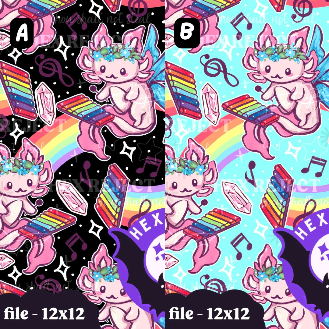 Fae aXolotl playing Xylophone - Seamless file