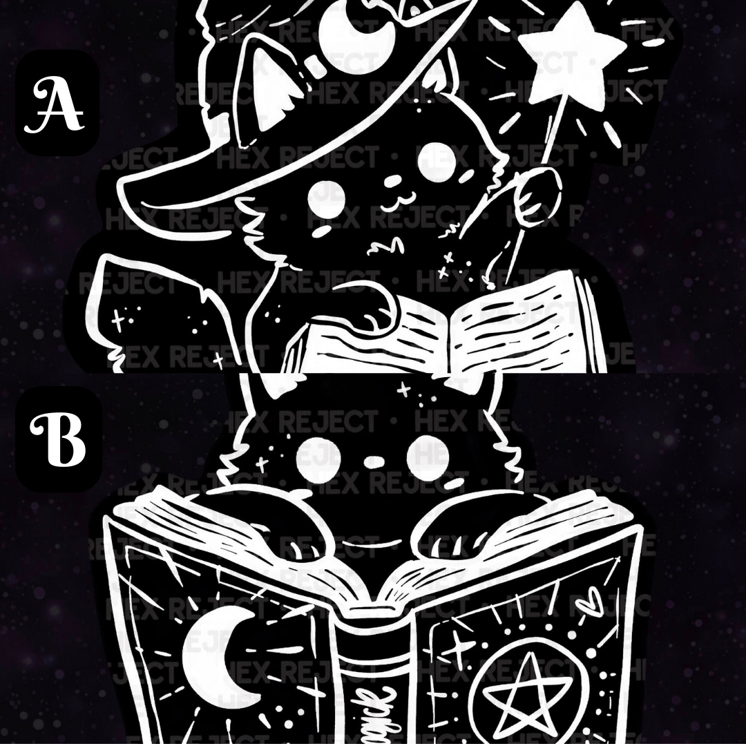 Bookish Kitty Witches - Seamless & PNG files - Hexmas Advent Calendar - Day 16