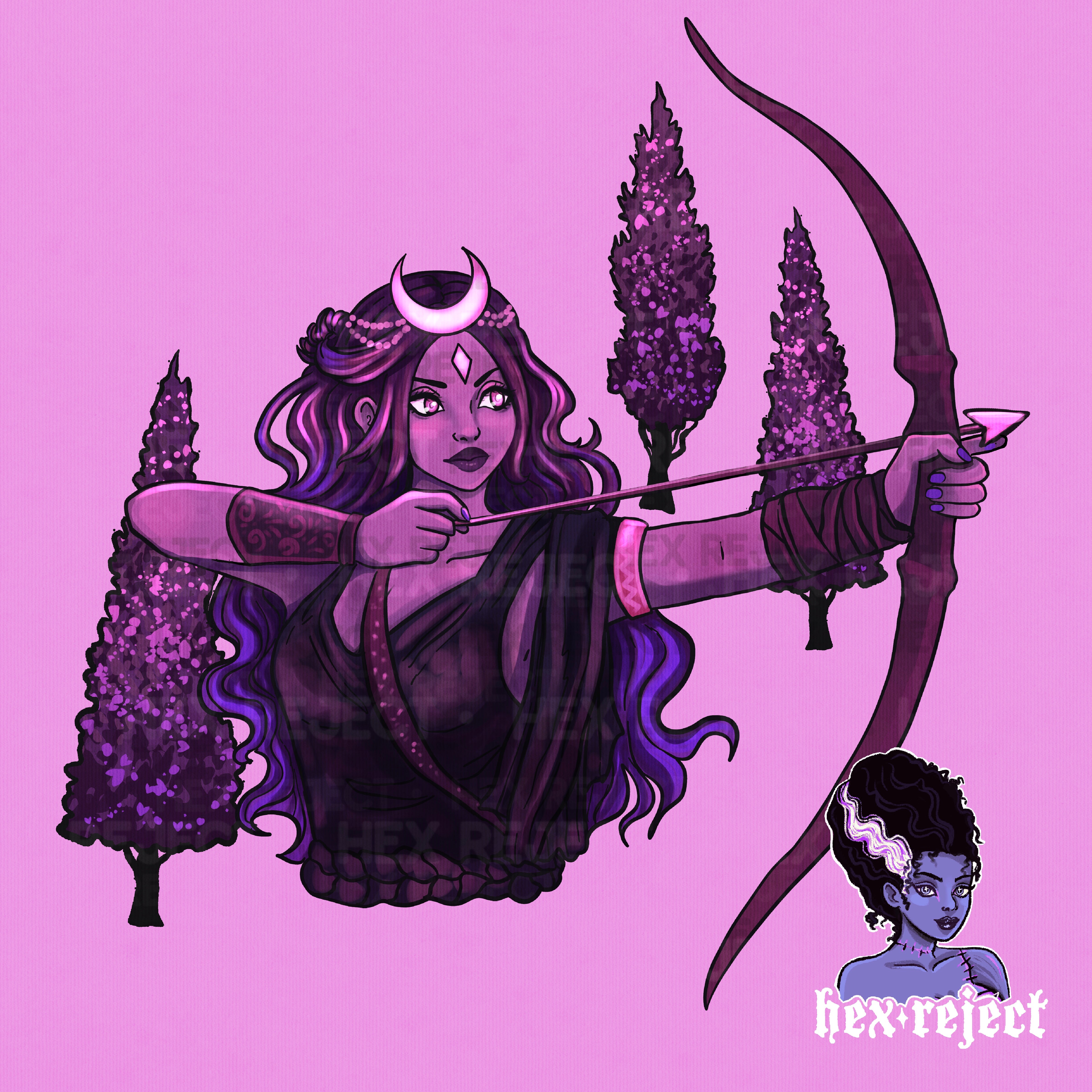 Goddess - Artemis - Seamless & png file - 14 days of yuck