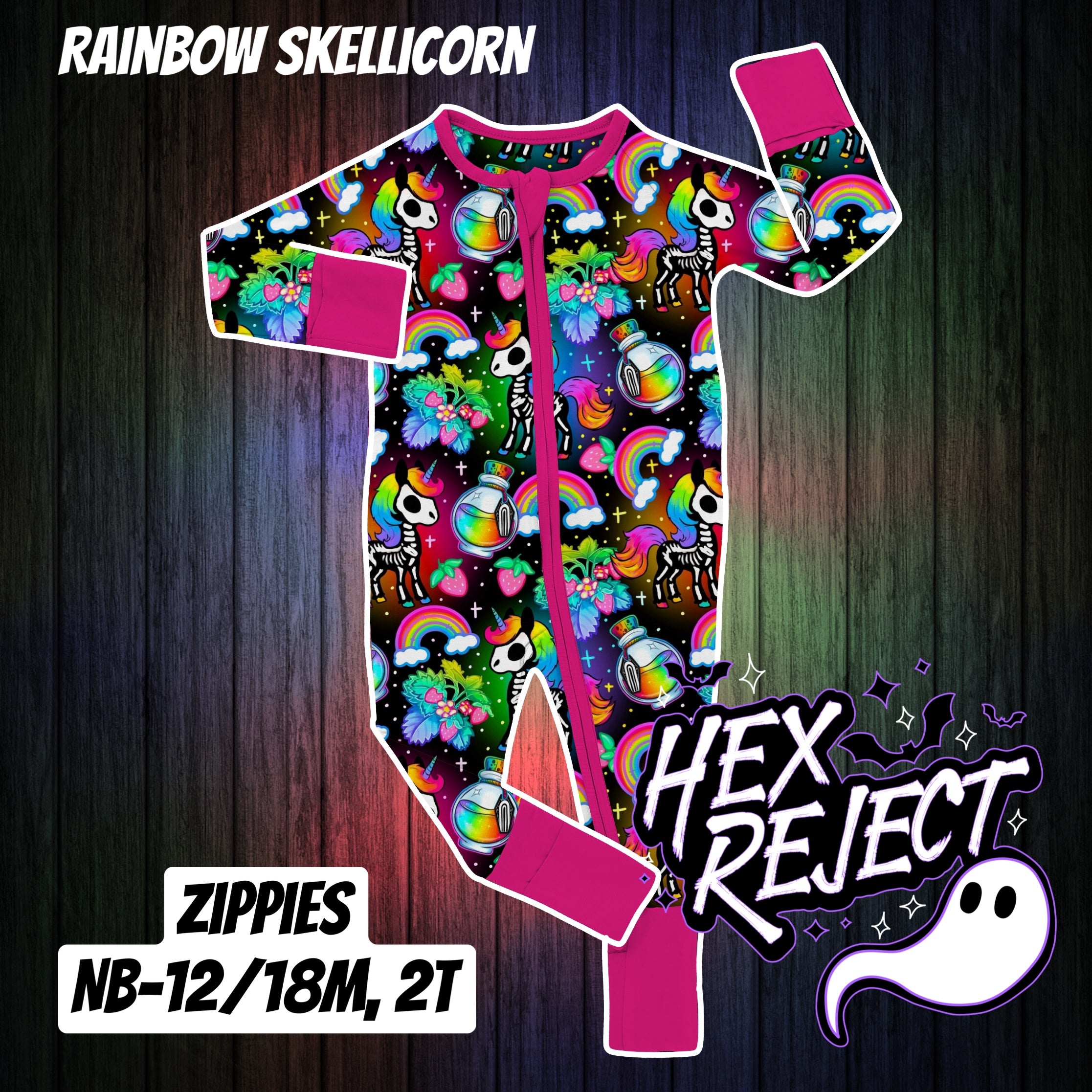 Rainbow Skellicorn Zippies