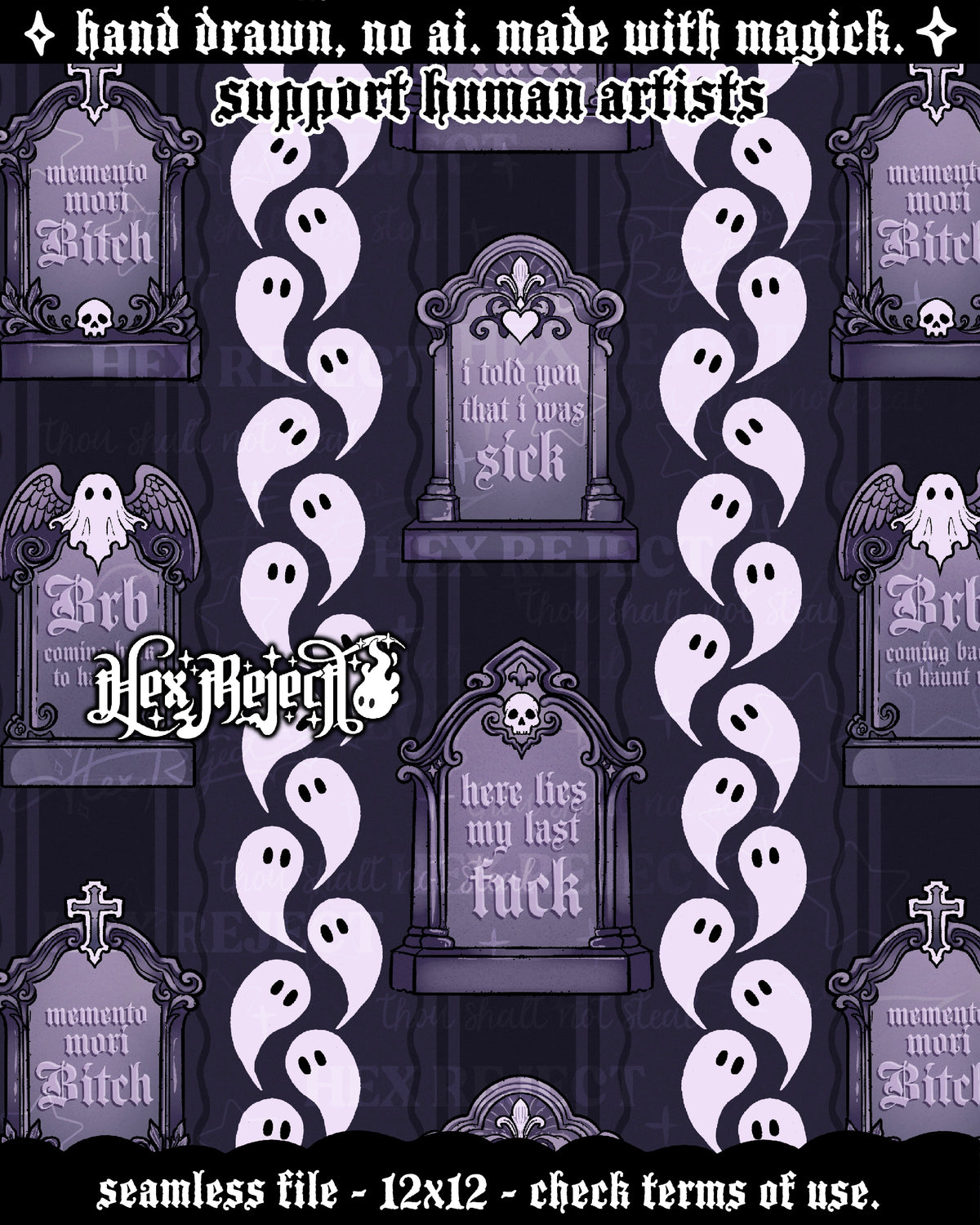 Day Two - Coquette unhinged Cemetery : Hextober - Seamless file