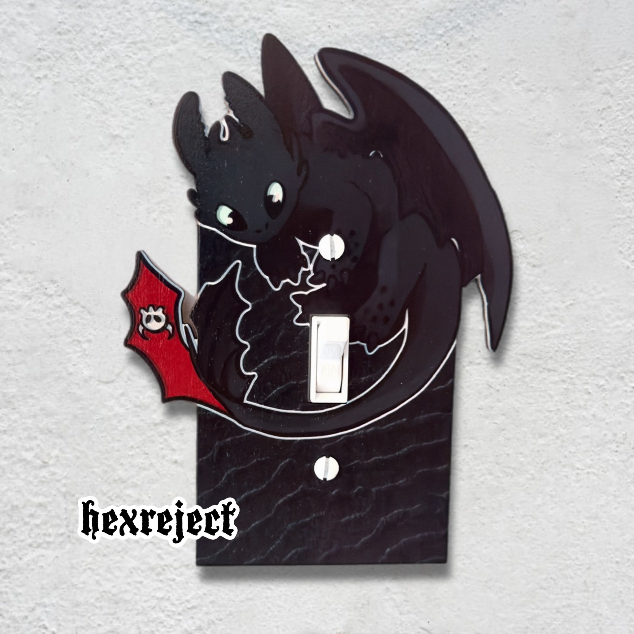 Black Dragon Window Light Switch Cover