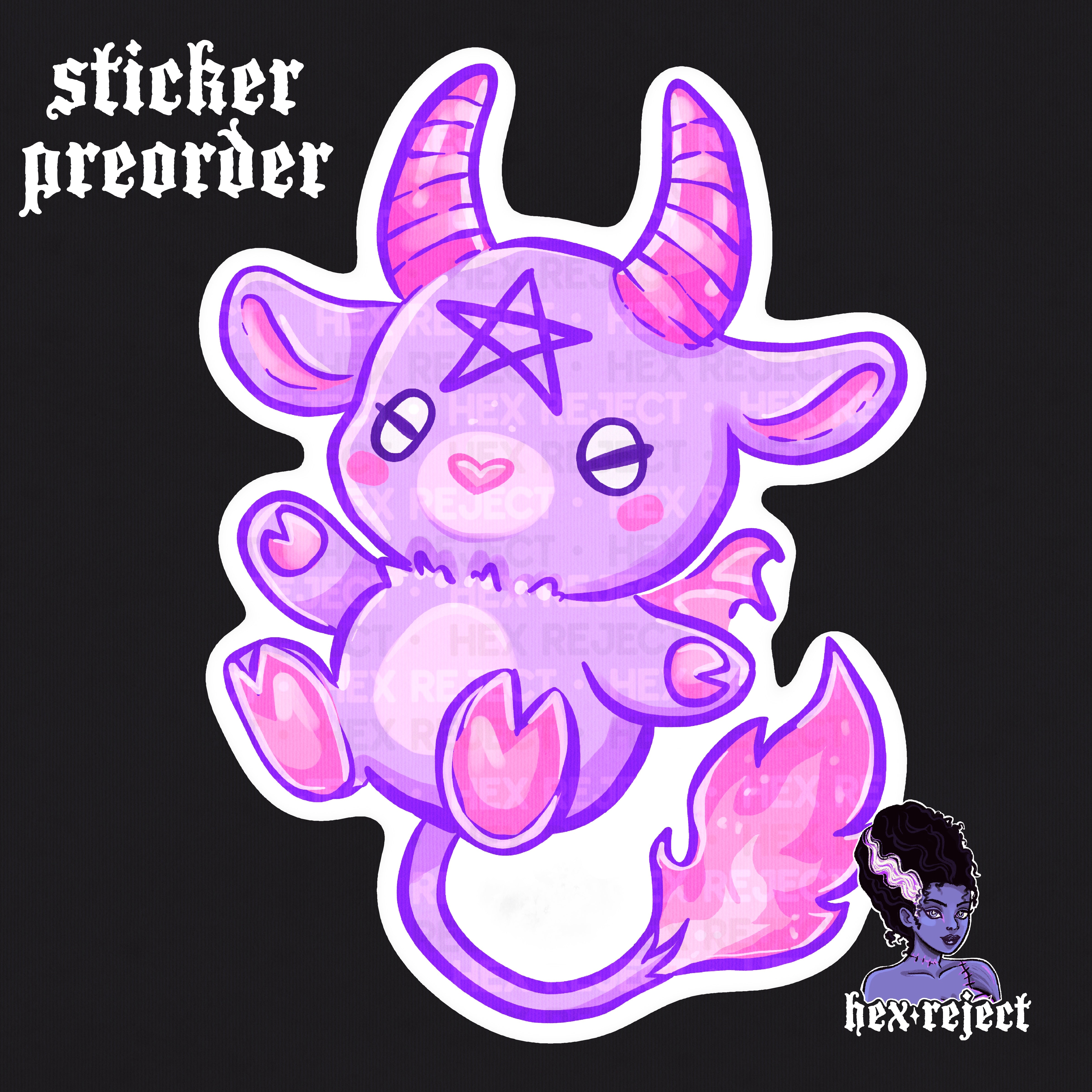Kawaii Baphomet II - cute as hell Sticker