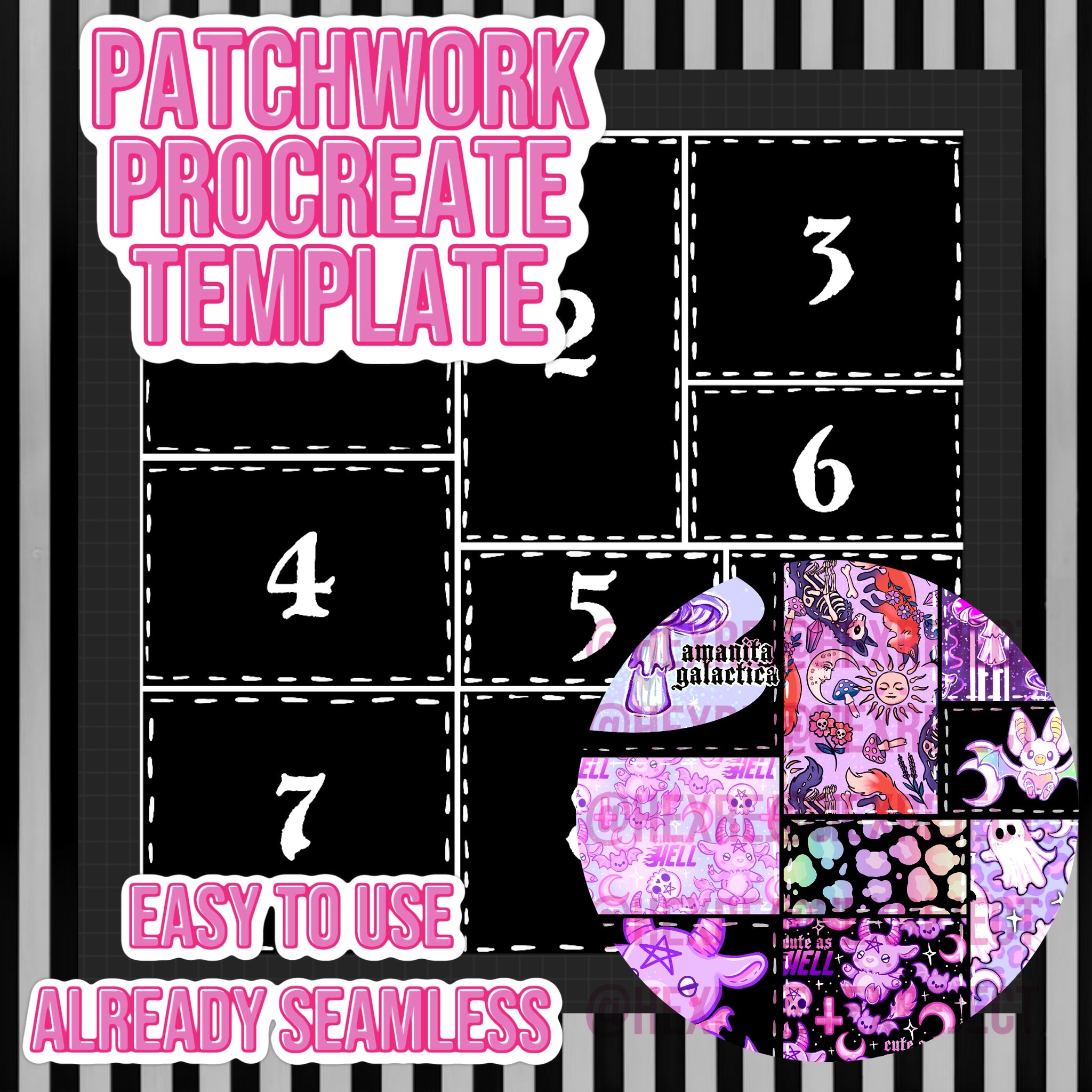 Patchwork Seamless Template for Procreate