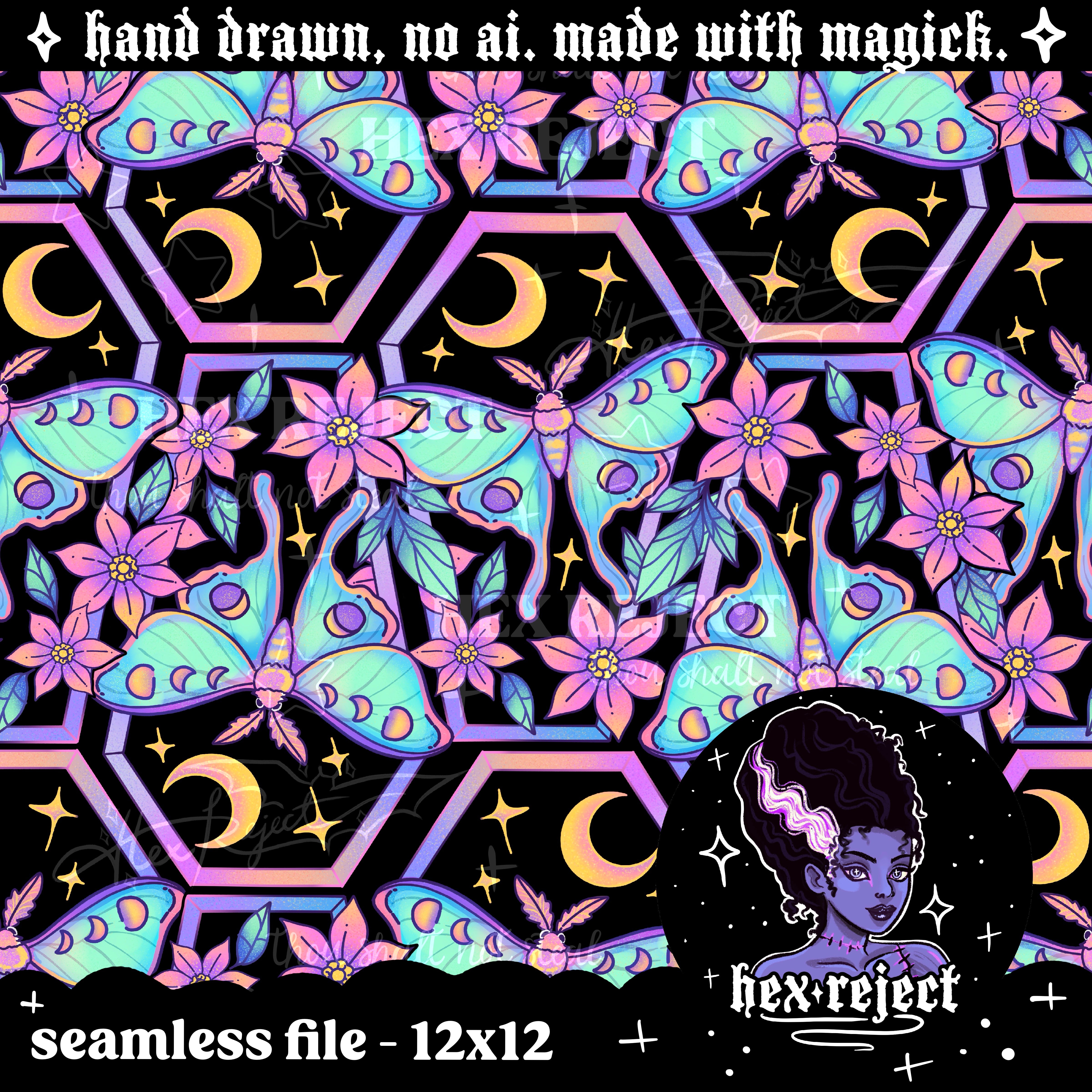 Coffin - Seamless & PNG files - Hextober 2025
