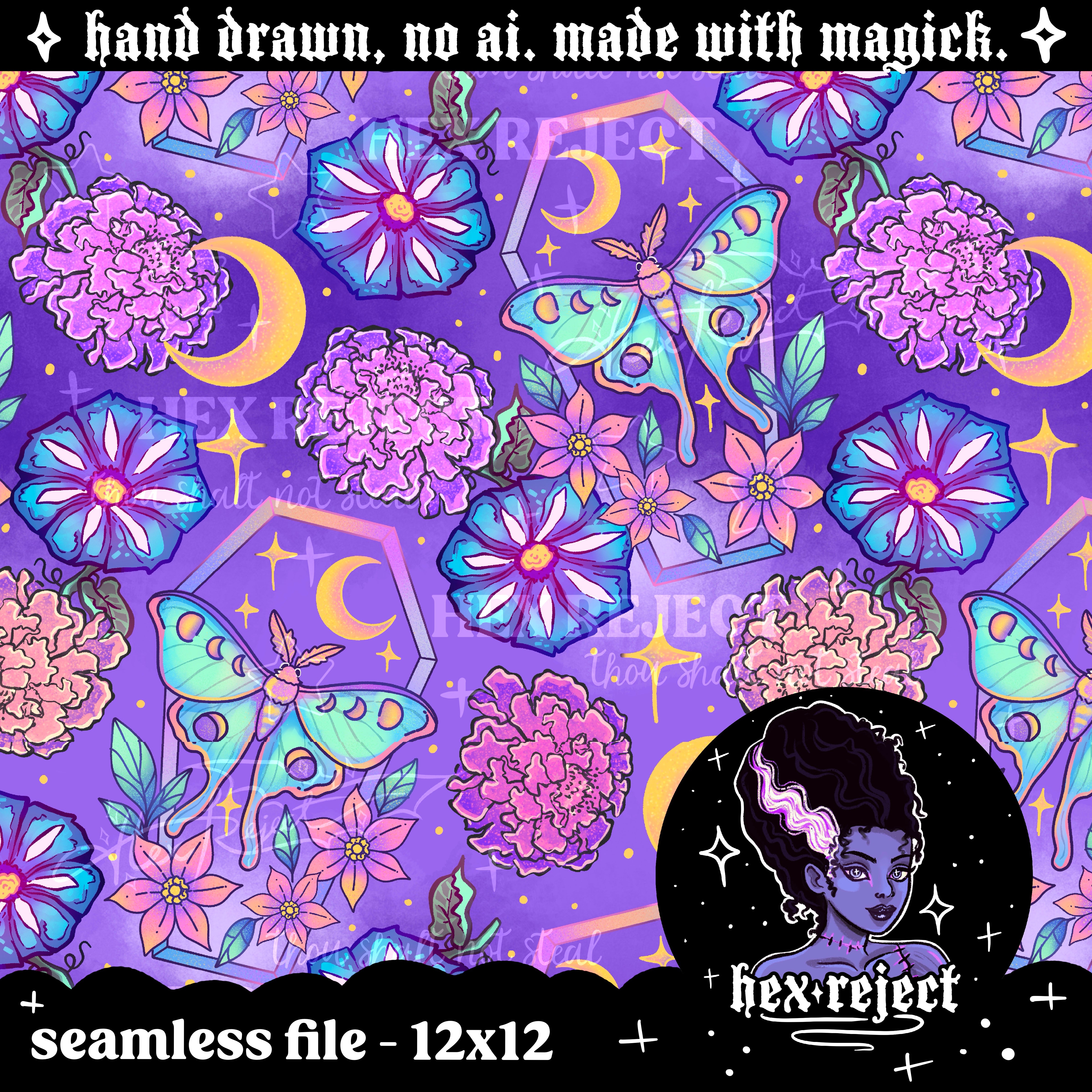 Coffin - Seamless & PNG files - Hextober 2025