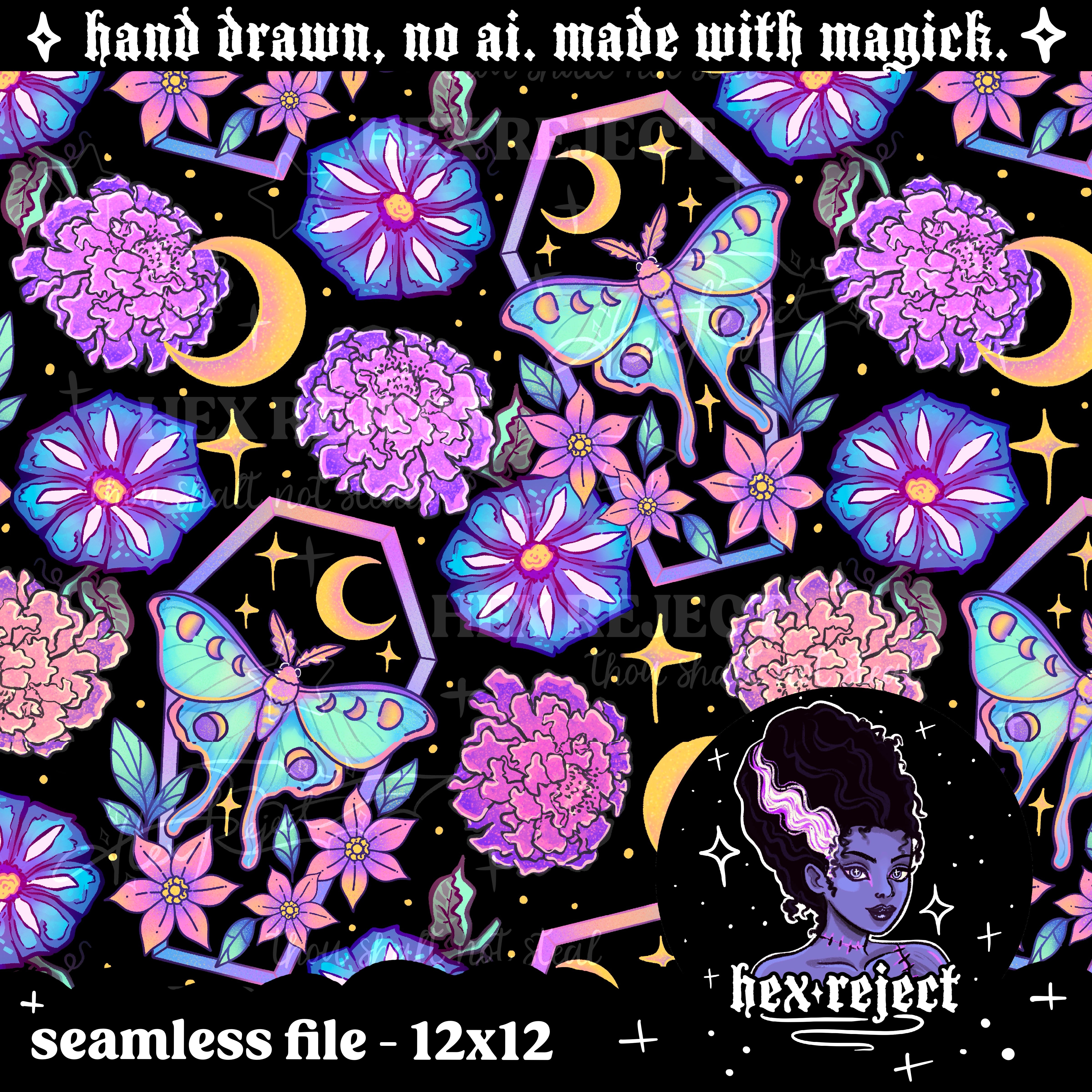 Coffin - Seamless & PNG files - Hextober 2025
