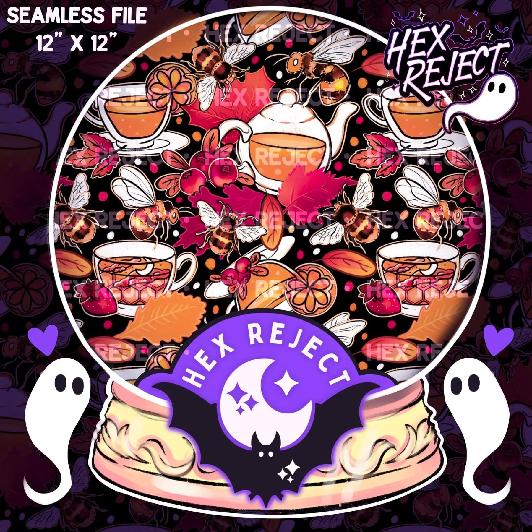 Autumn Bees & Teas - Seamless file
