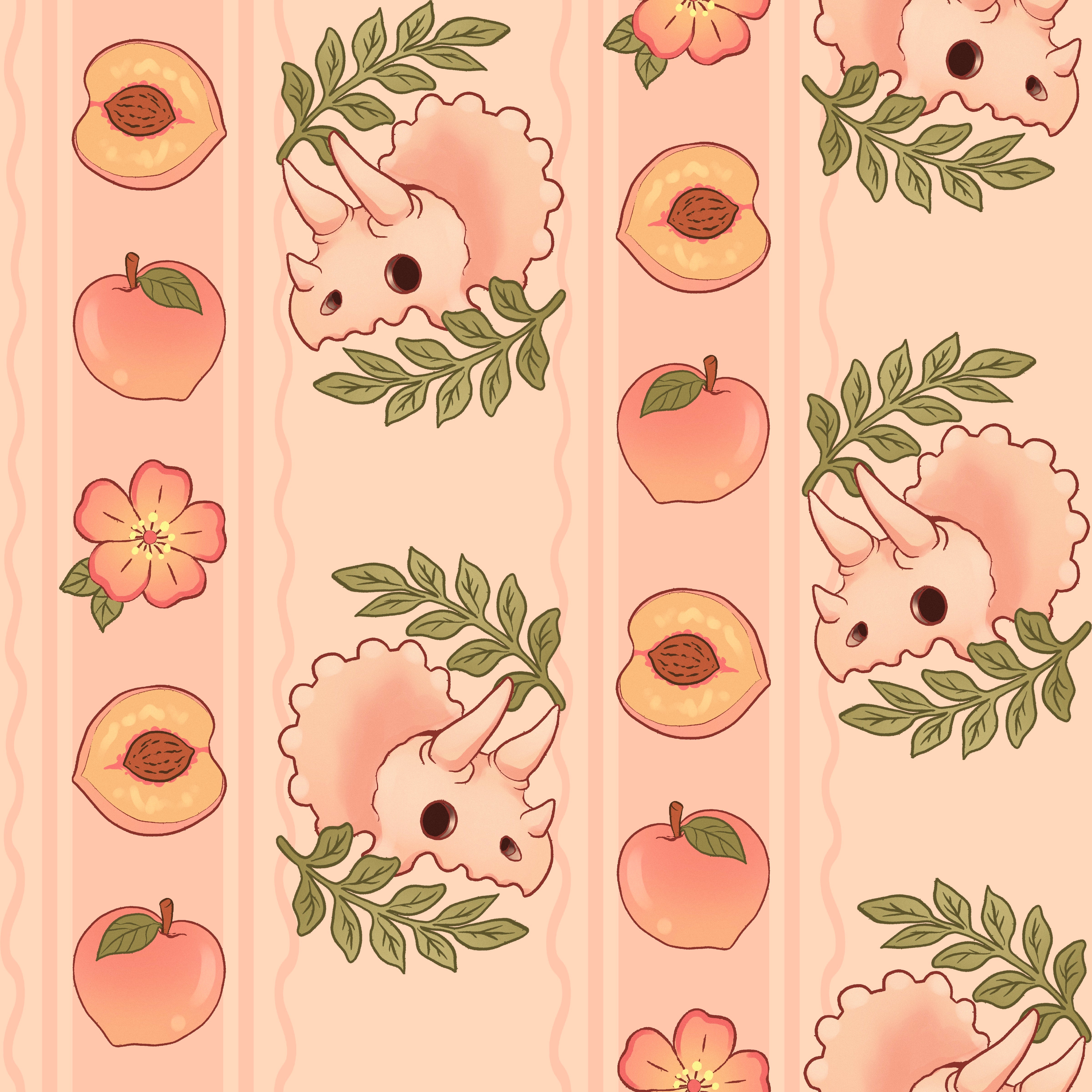 Peach Triceratops Coquette Coord - Seamless Files