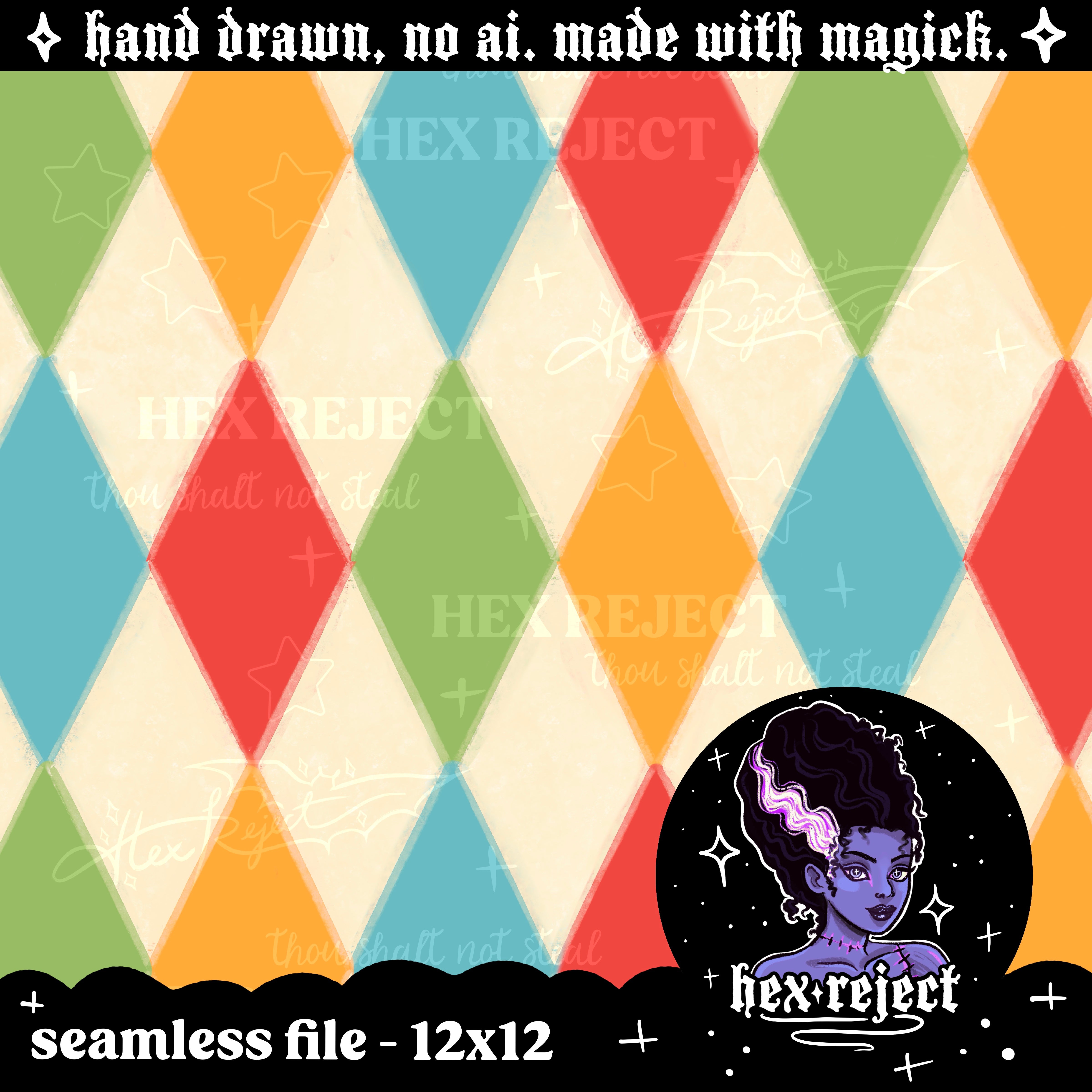 Circus Diamonds Coord - Seamless & PNG files - Hextober 2025