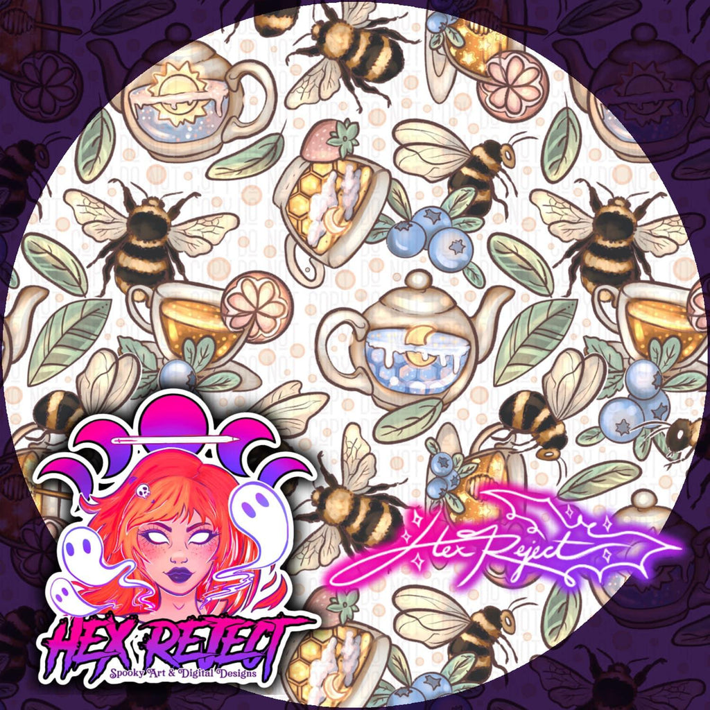 Bees & Teas - Seamless file - Hex Reject