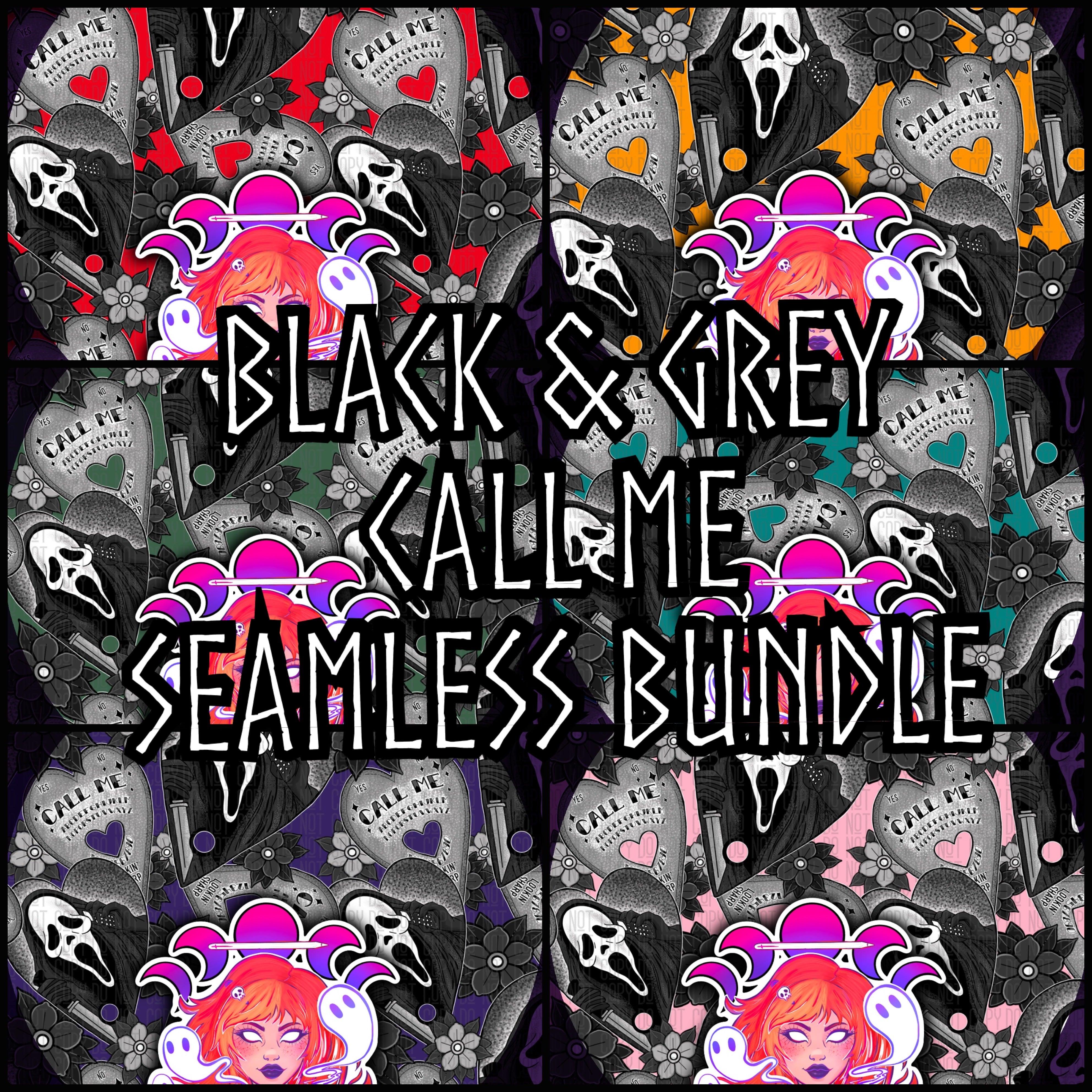 Black & Grey Call Me - Seamless Bundle - Hex Reject