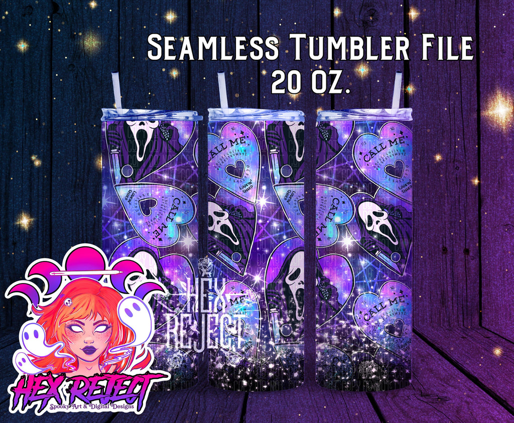 Call me - purple galaxy - 20 oz. Seamless Tumbler file - small shop exclusive - Hex Reject