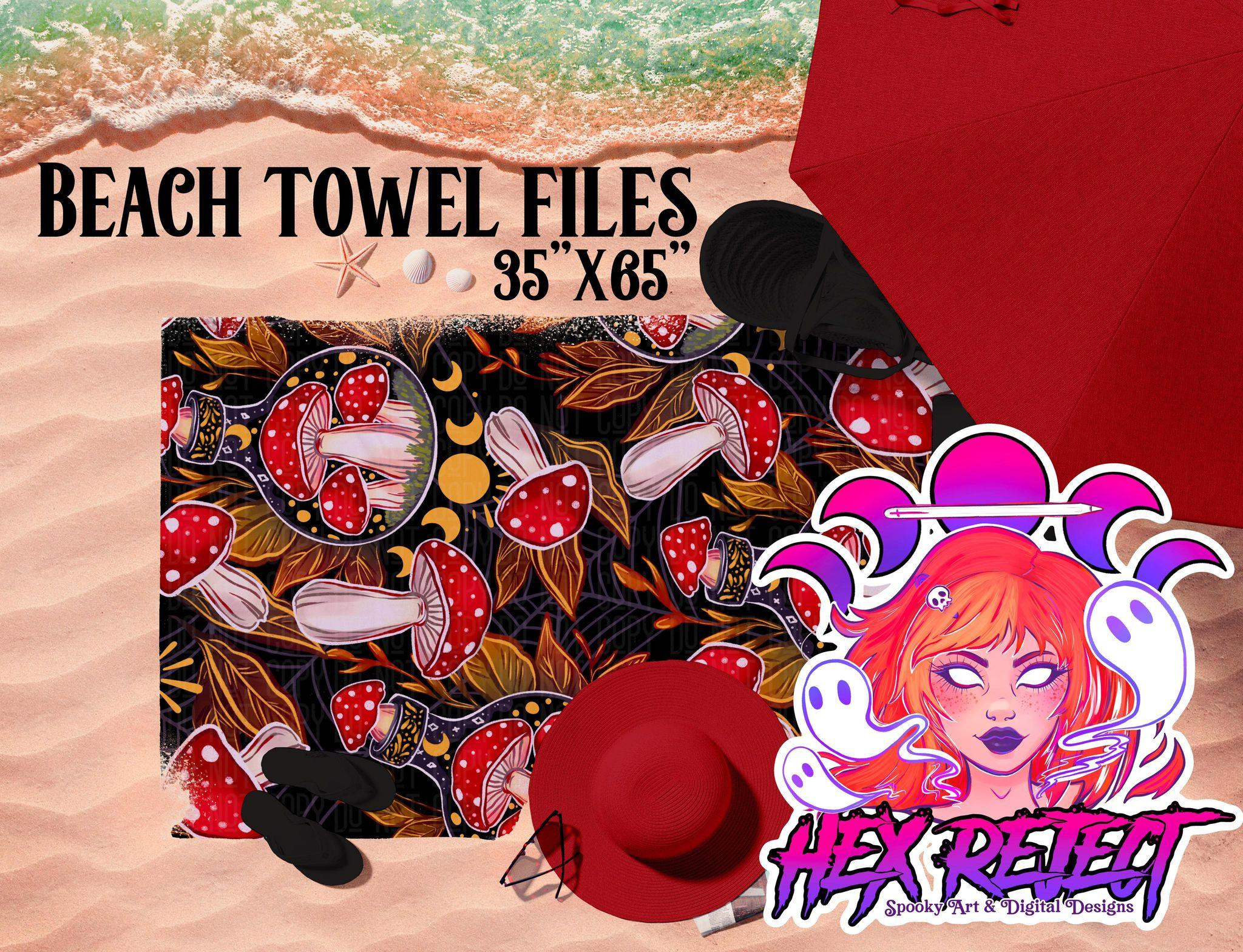 Cottagecore Wishing Bottle Beach Towel File