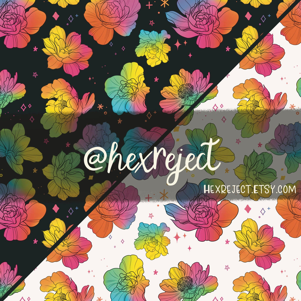 Floral Pride - subtle, rainbow seamless files - Hex Reject