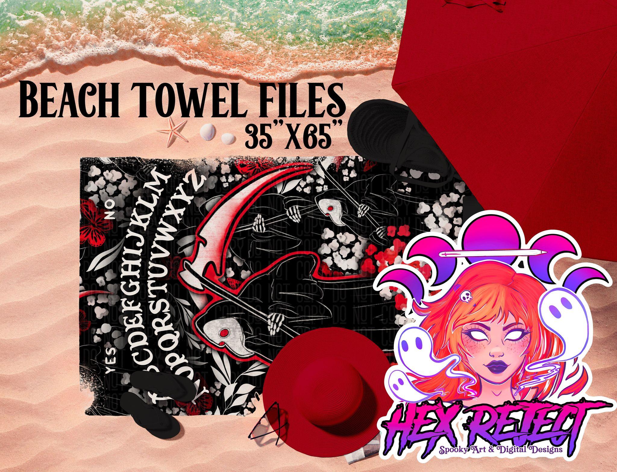 Floral Reaper Oujia - Beach Towel File - Hex Reject