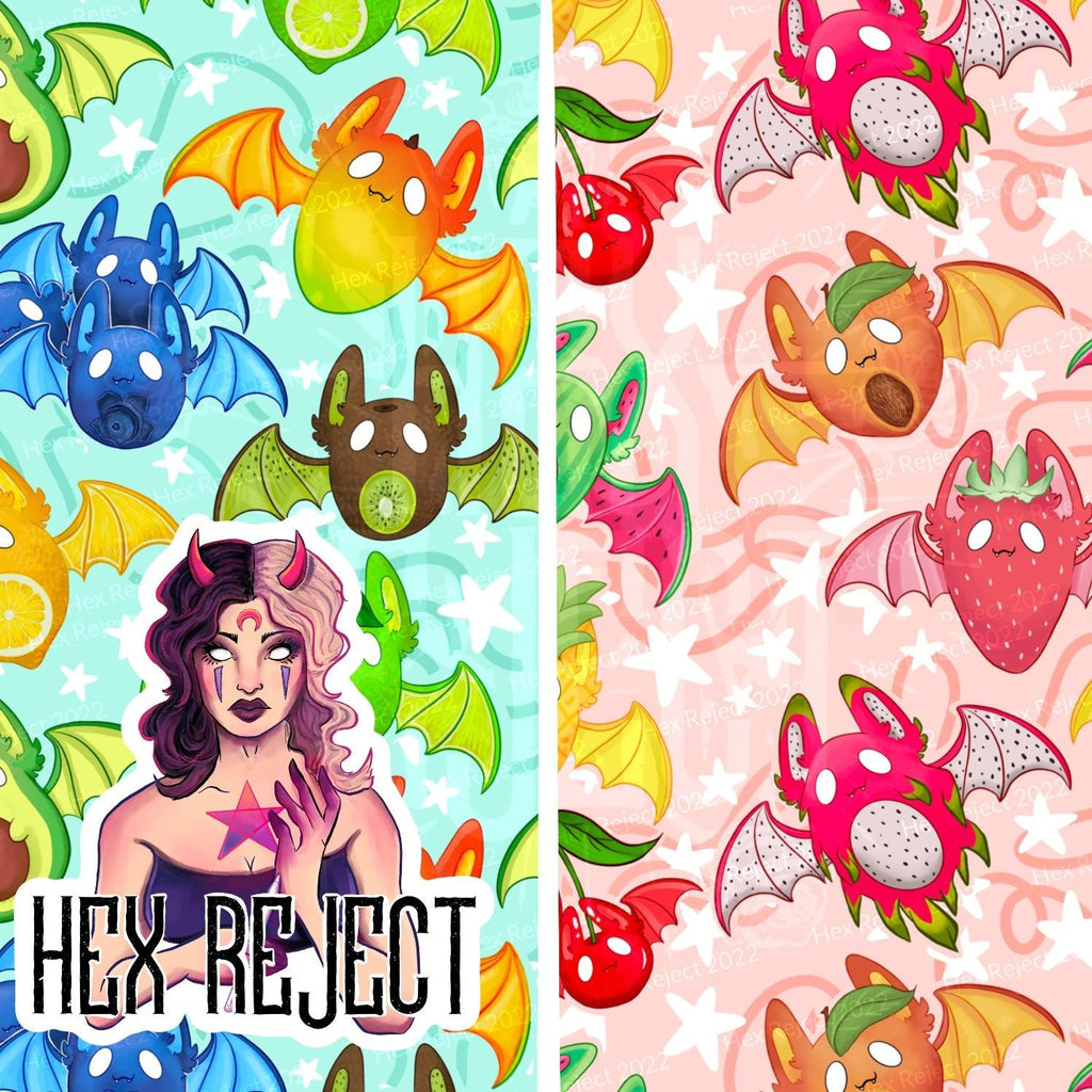 Fruit Bat Mashups - Seamless Files (small handmade shop only) - Hex Reject