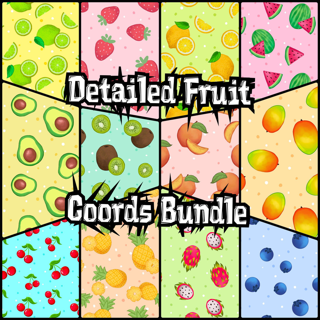 Fruit Bats - Detailed Fruit Coords Seamless Bundle - Hex Reject