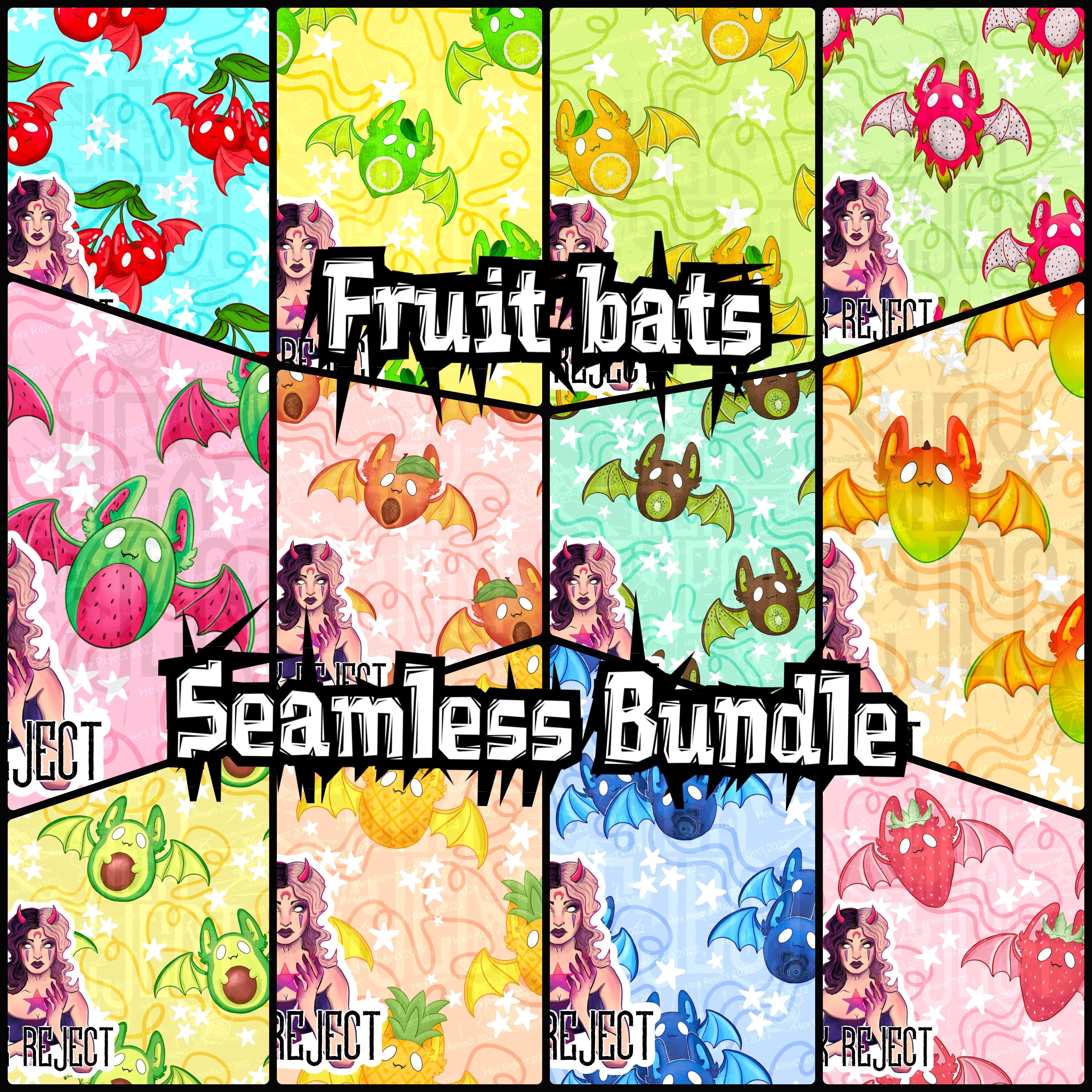 Fruit Bats - Seamless File Bundle - Hex Reject